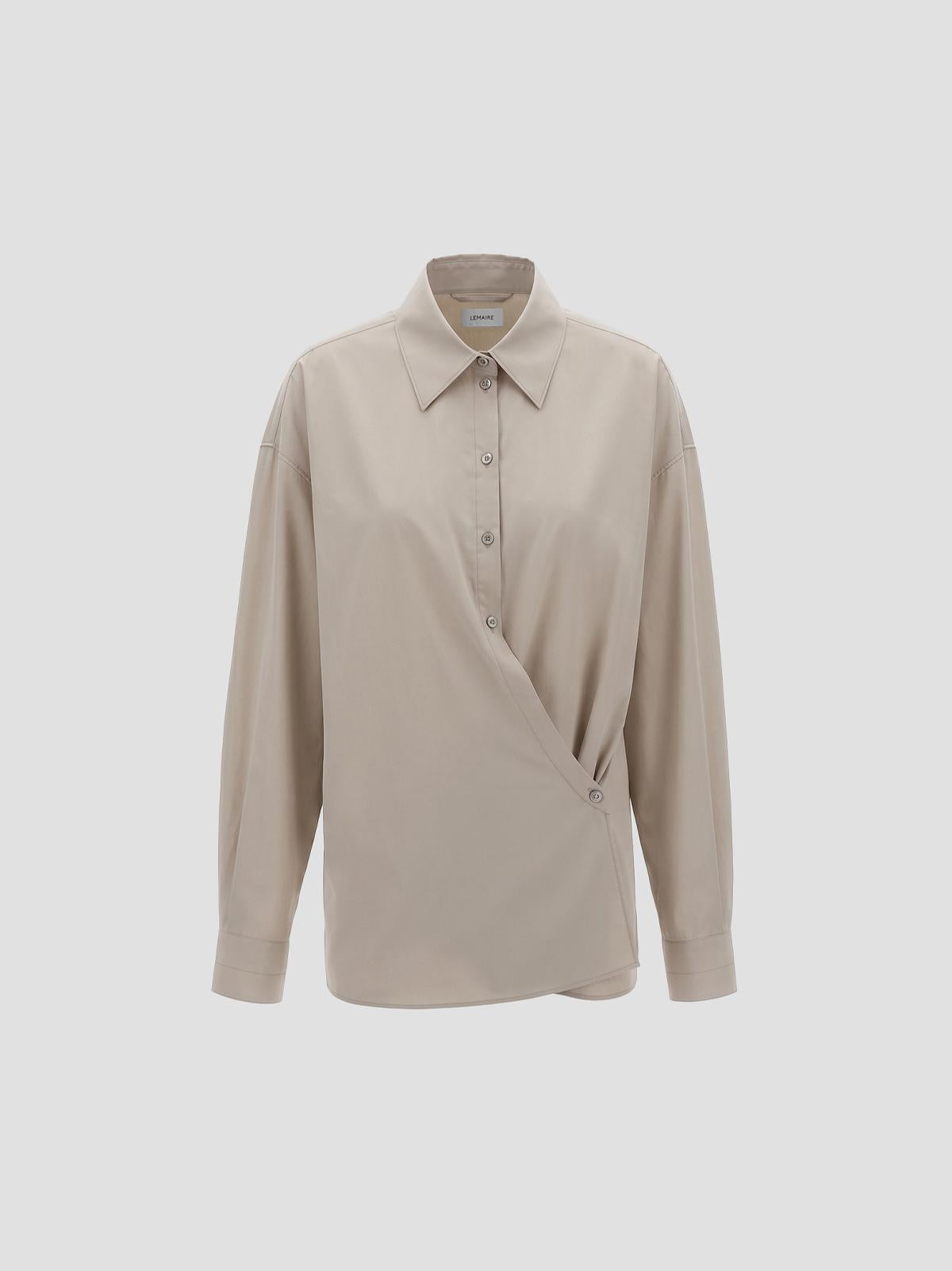 Straight Collar Twisted Shirt