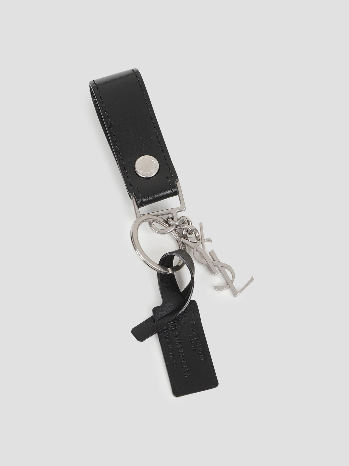 Ysl Monogram Logo Plaque Key Ring