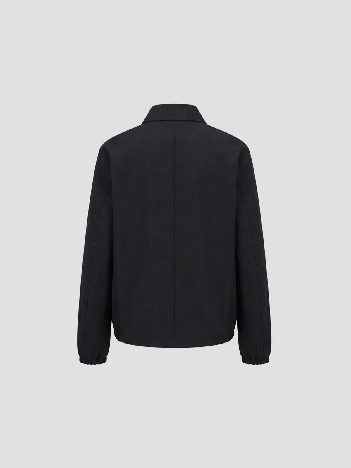Bonded Tropical Wool Zip Blouson