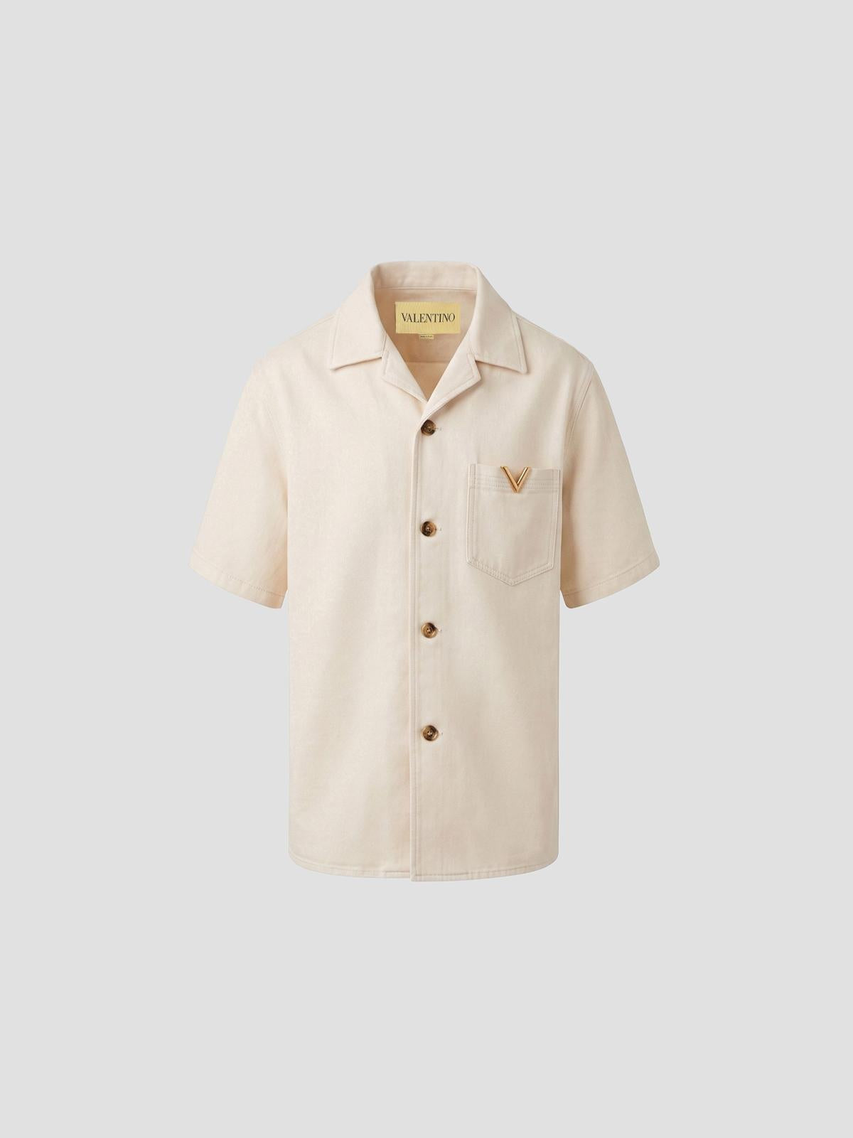 V Gold Ss Denim Shirt