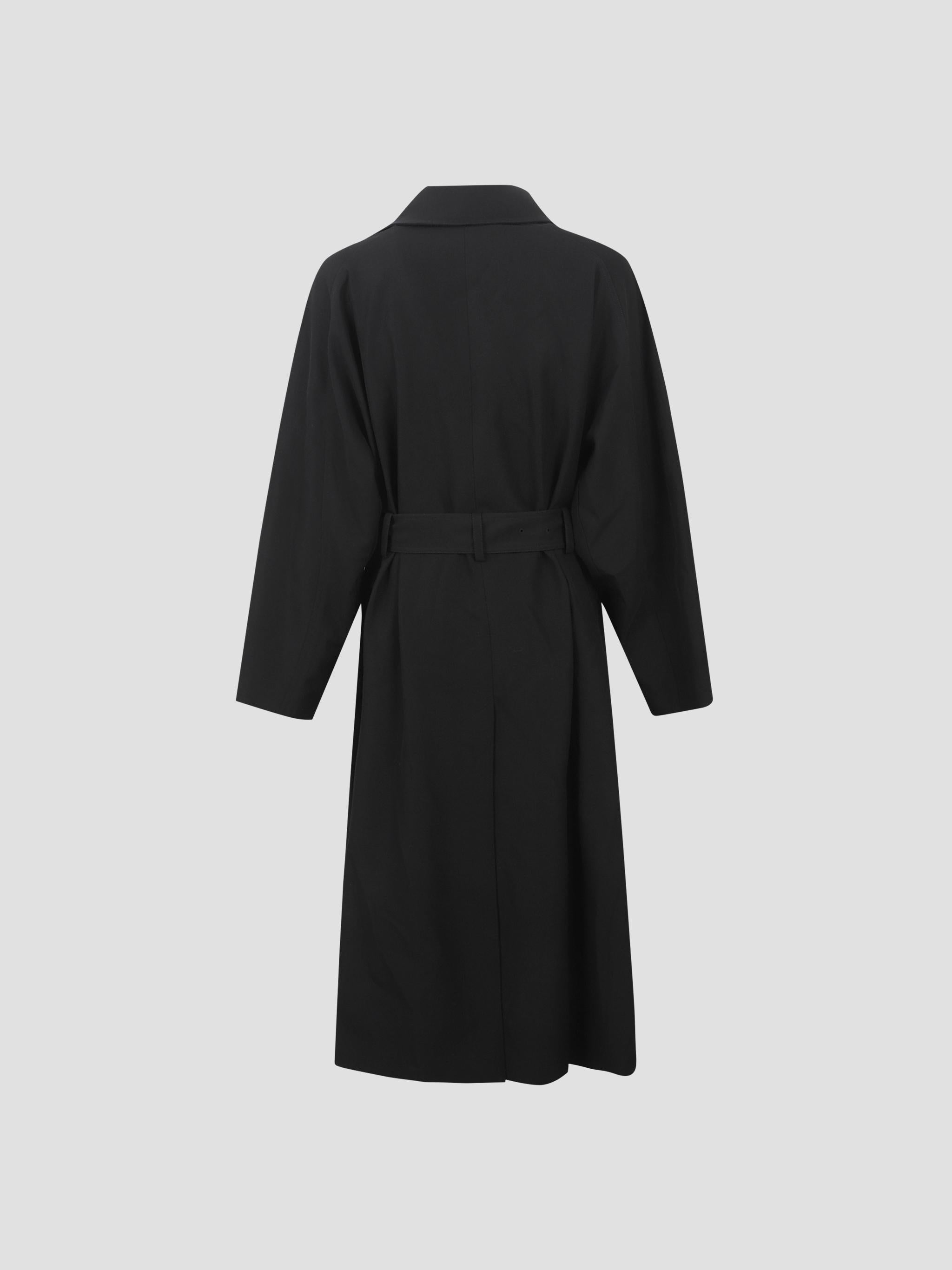 Double-Breasted Belted Long Coat