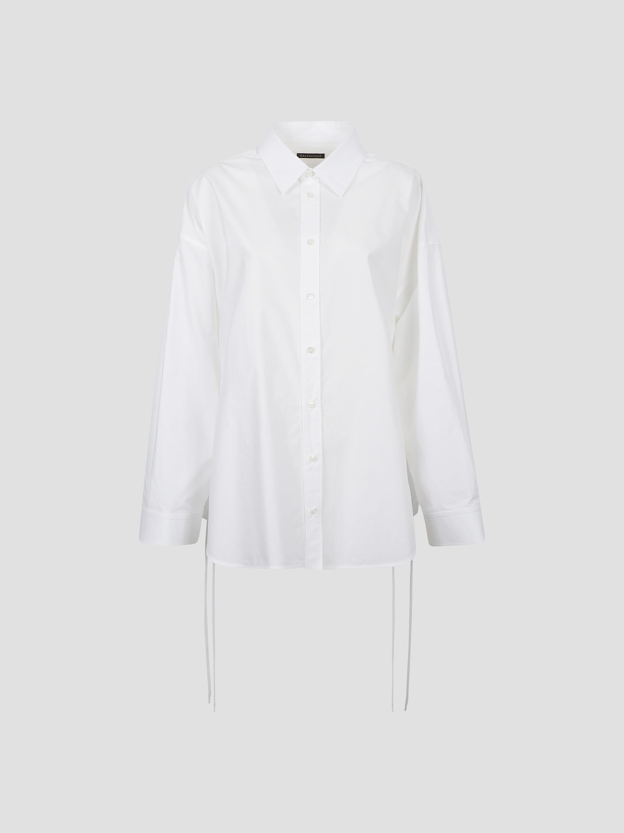 Lace-Up Cotton Shirt