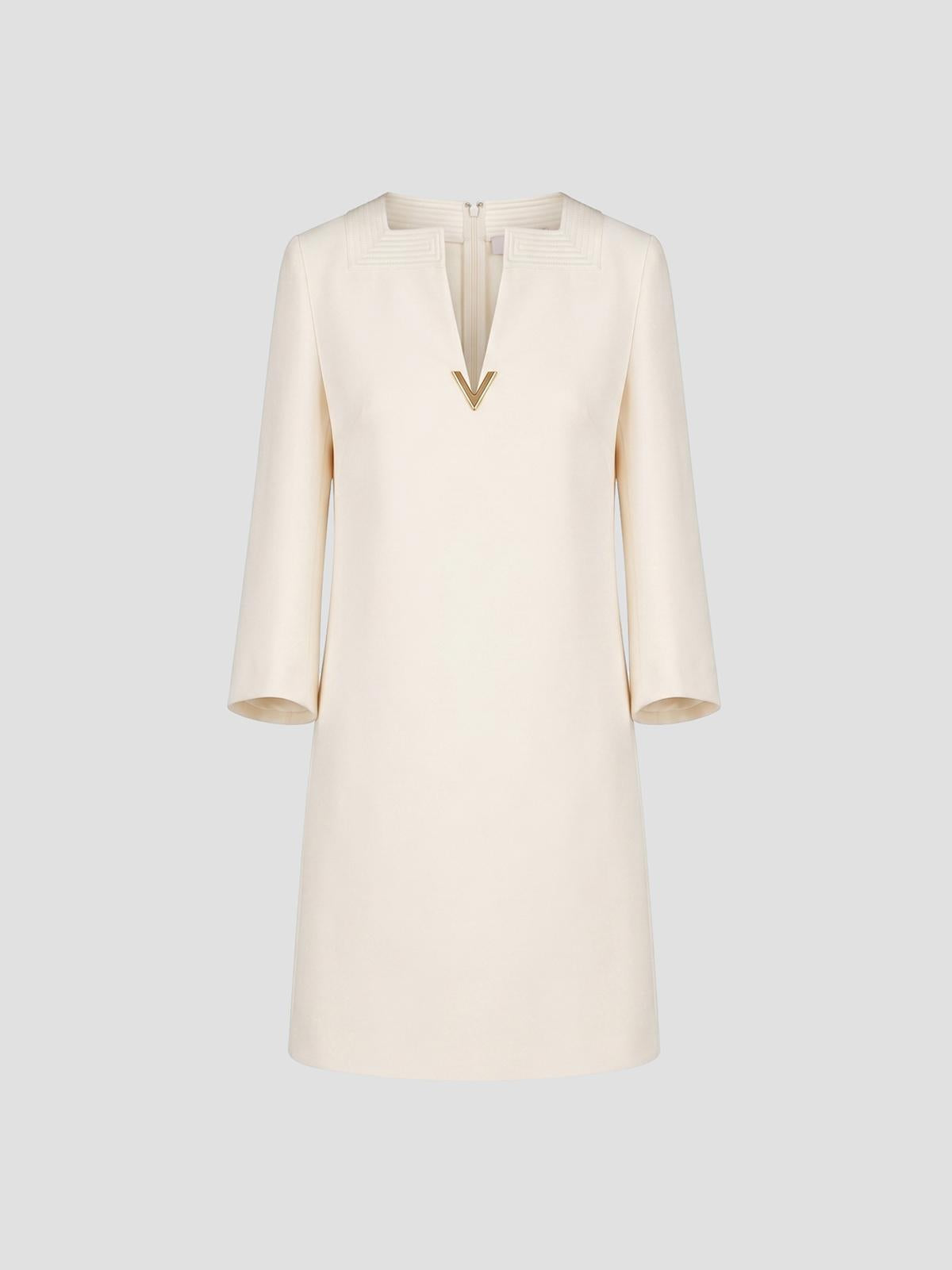 Crepe Couture Solid Mini Dress