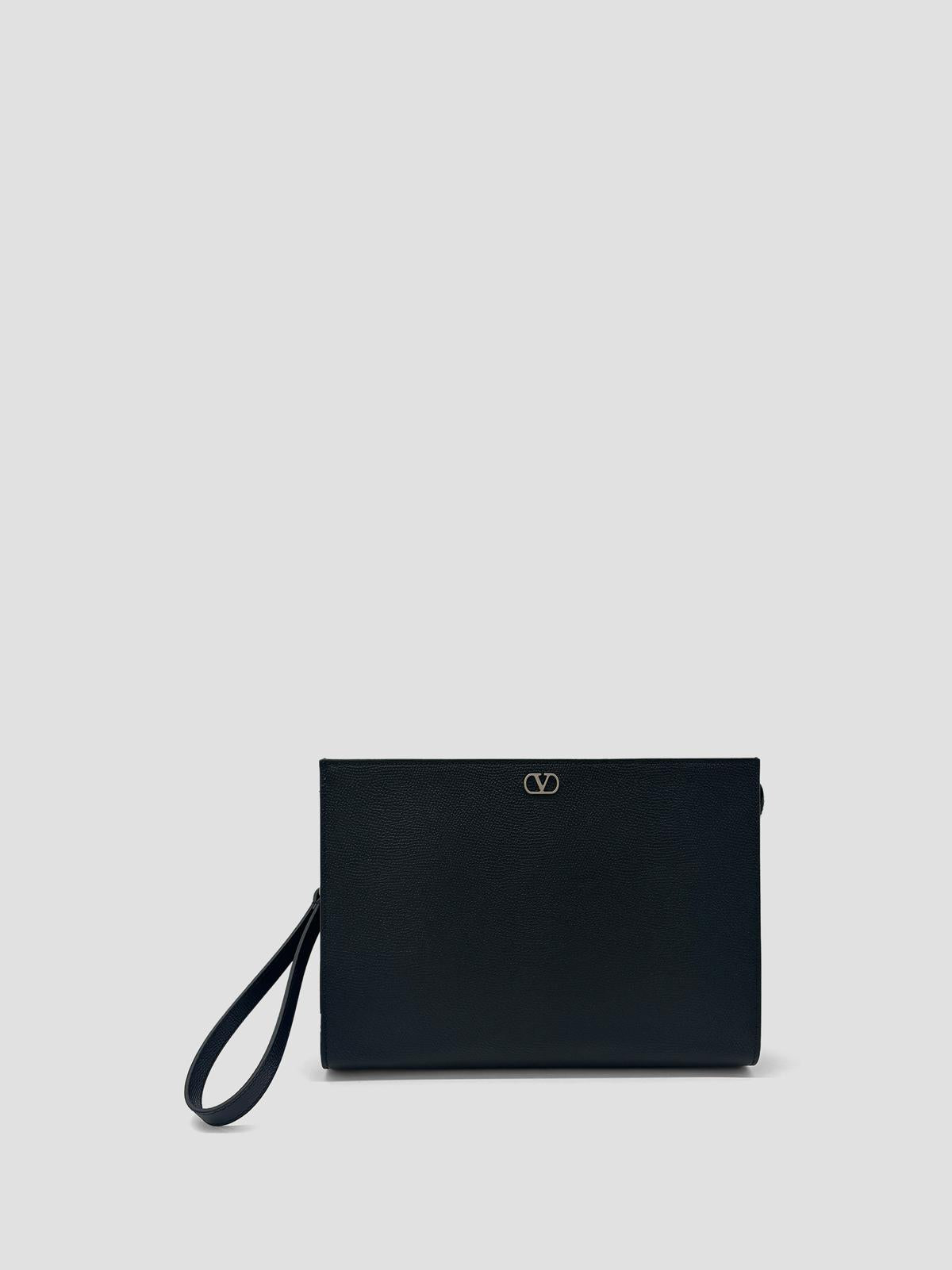 V Logo Signature Pouch