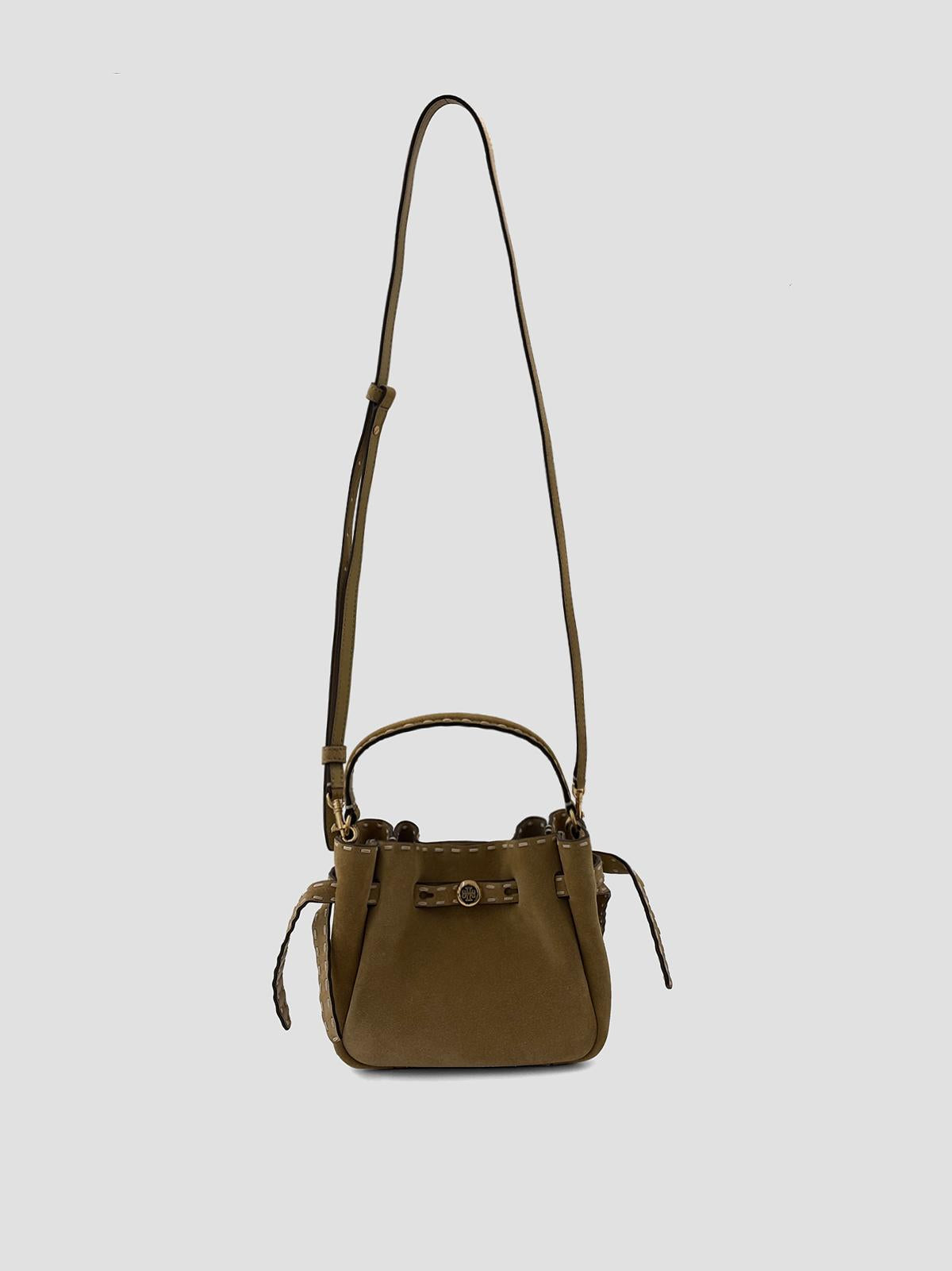 Romy Suede Pick Stitch Mini Bucket Bag