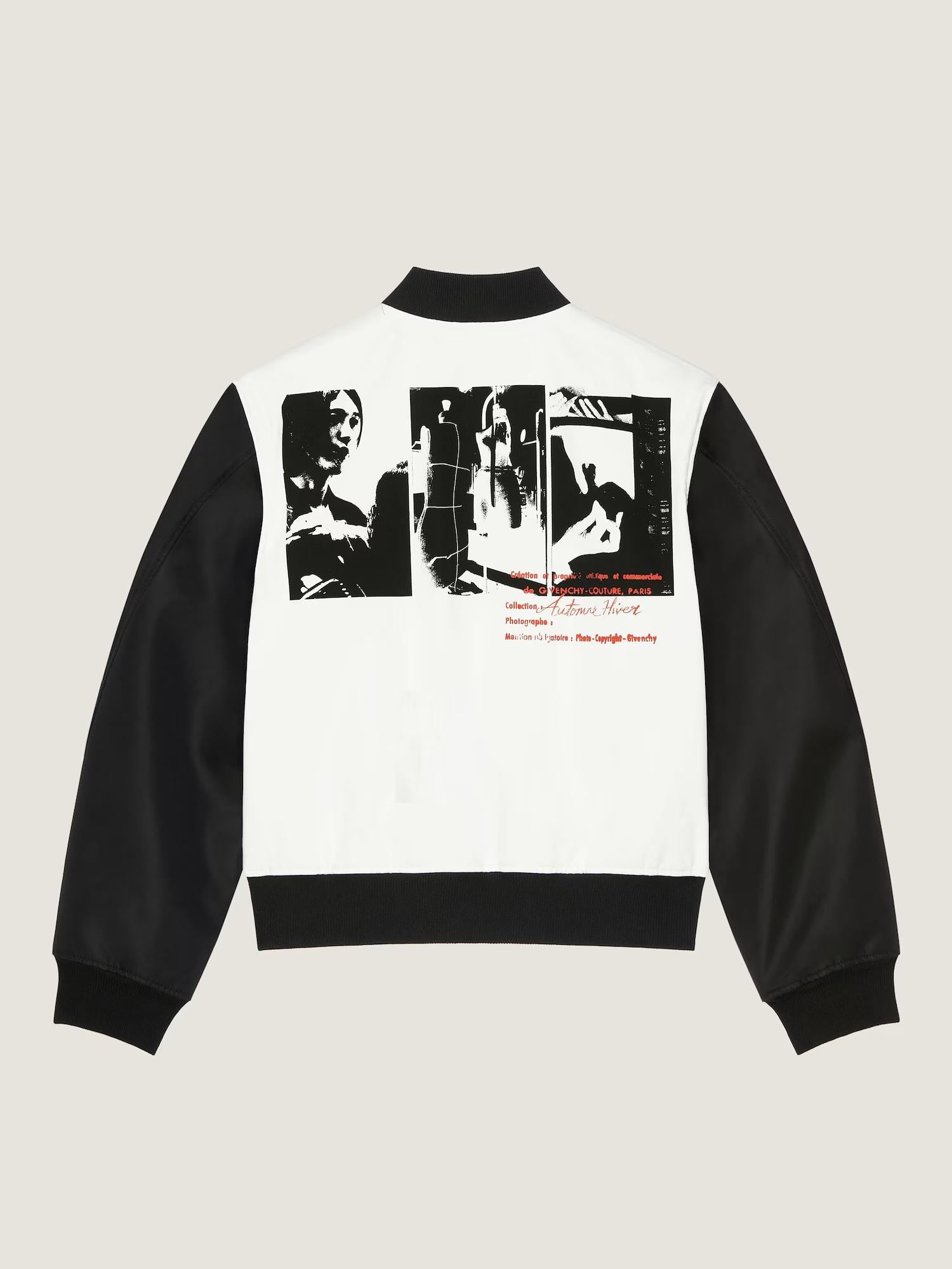 Photographic Negative Print Bomber Jacket