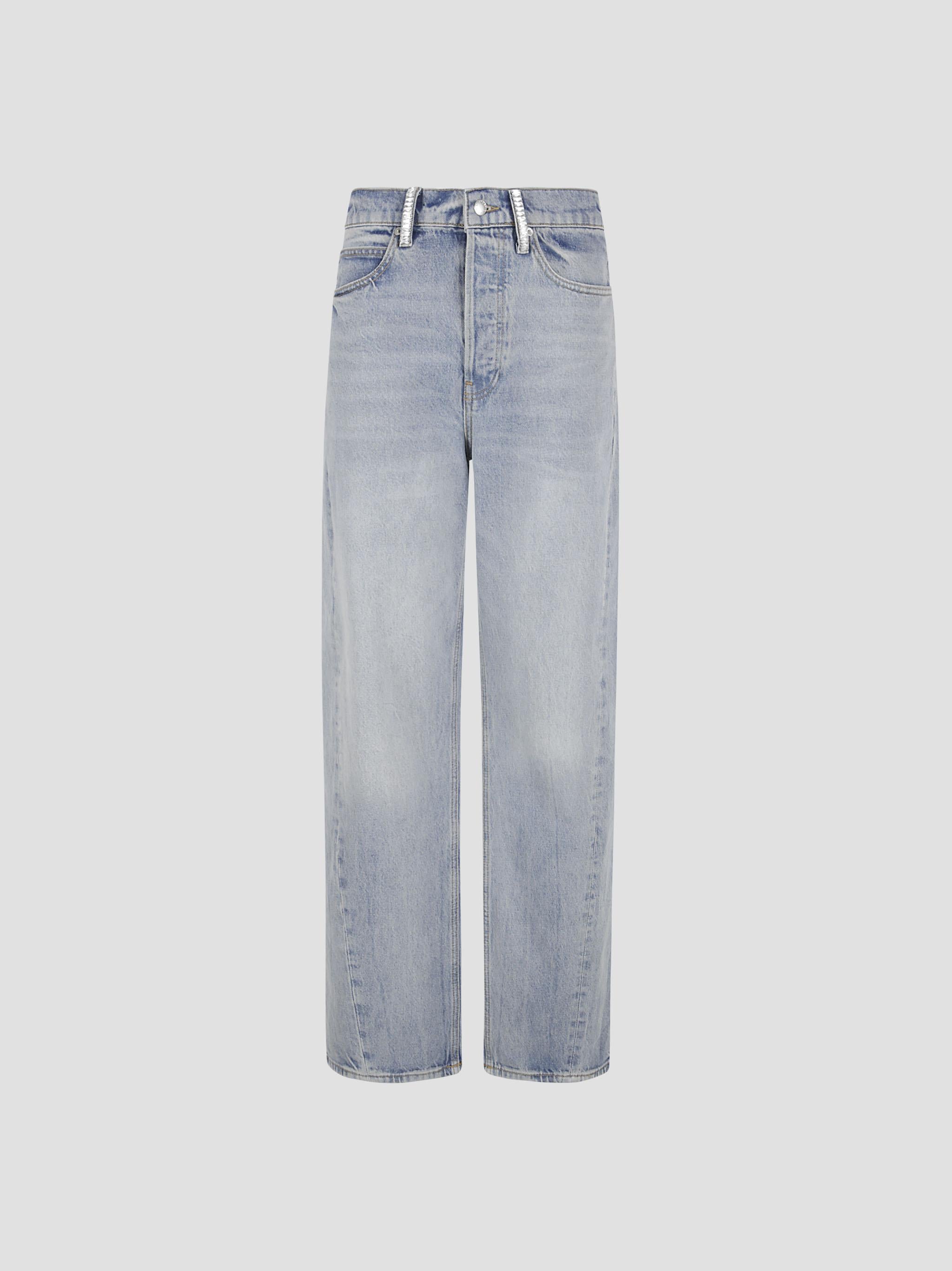 Jeans sproščenega kroja Float z normalno visokim pasom in zankami za pas z okrasnimi kamni