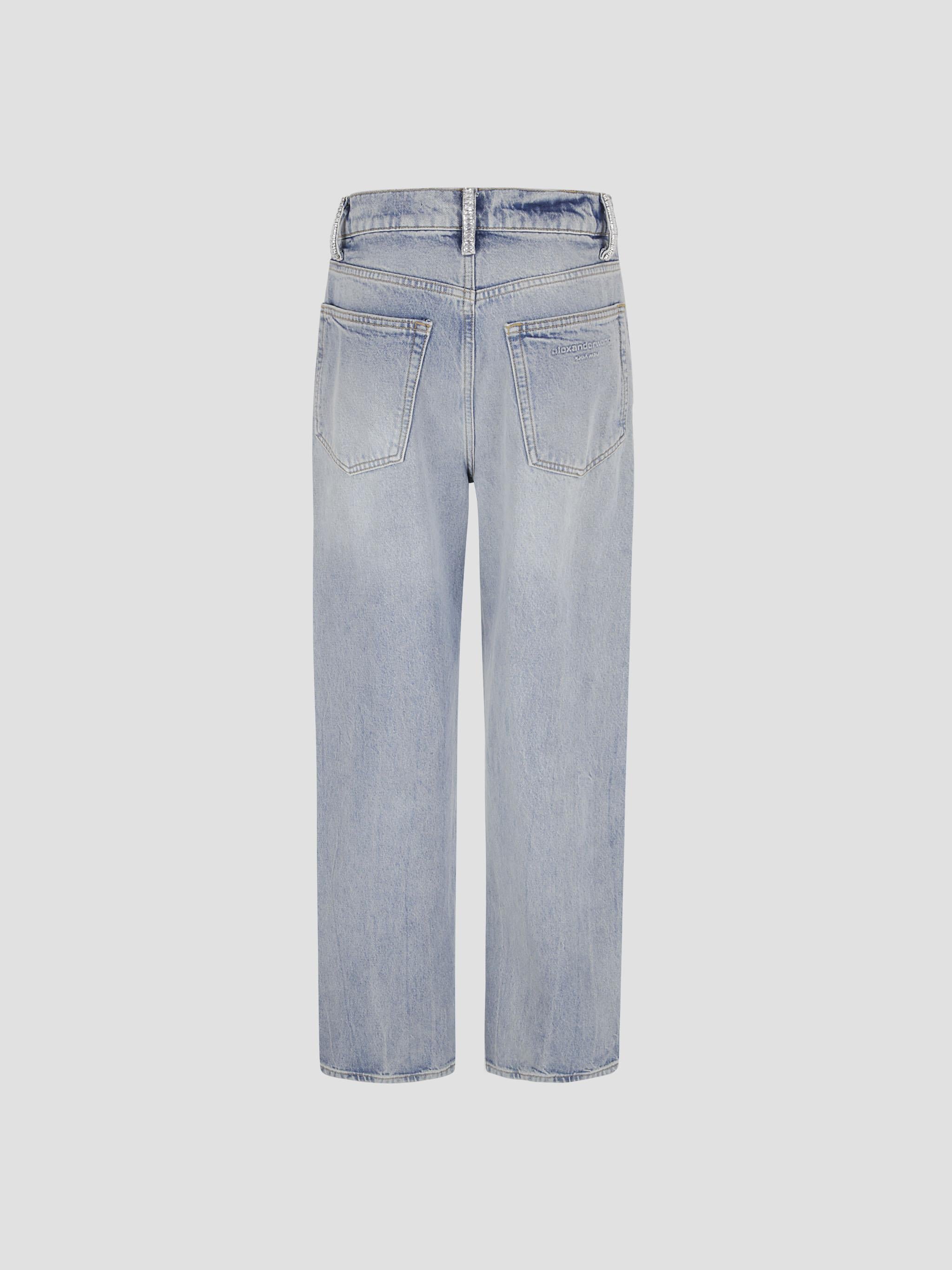 Jeans sproščenega kroja Float z normalno visokim pasom in zankami za pas z okrasnimi kamni