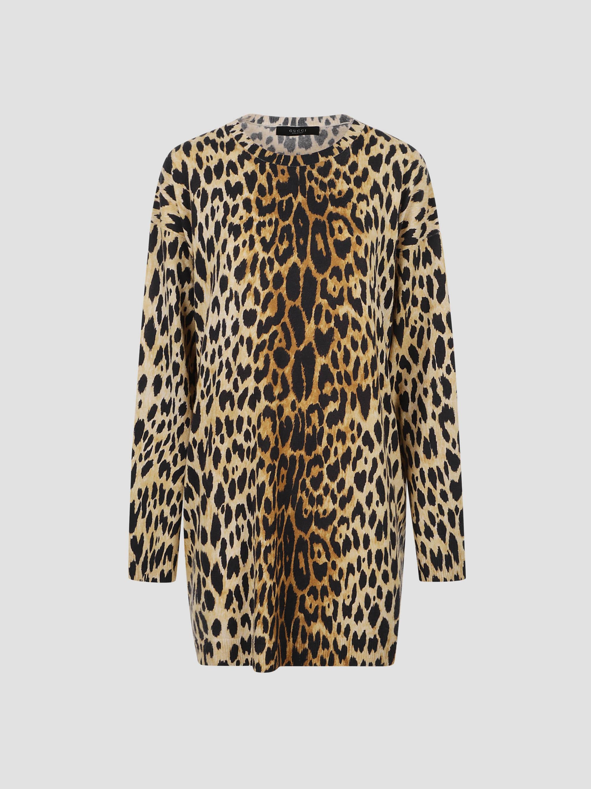 Printed Cashmere Knit Dress