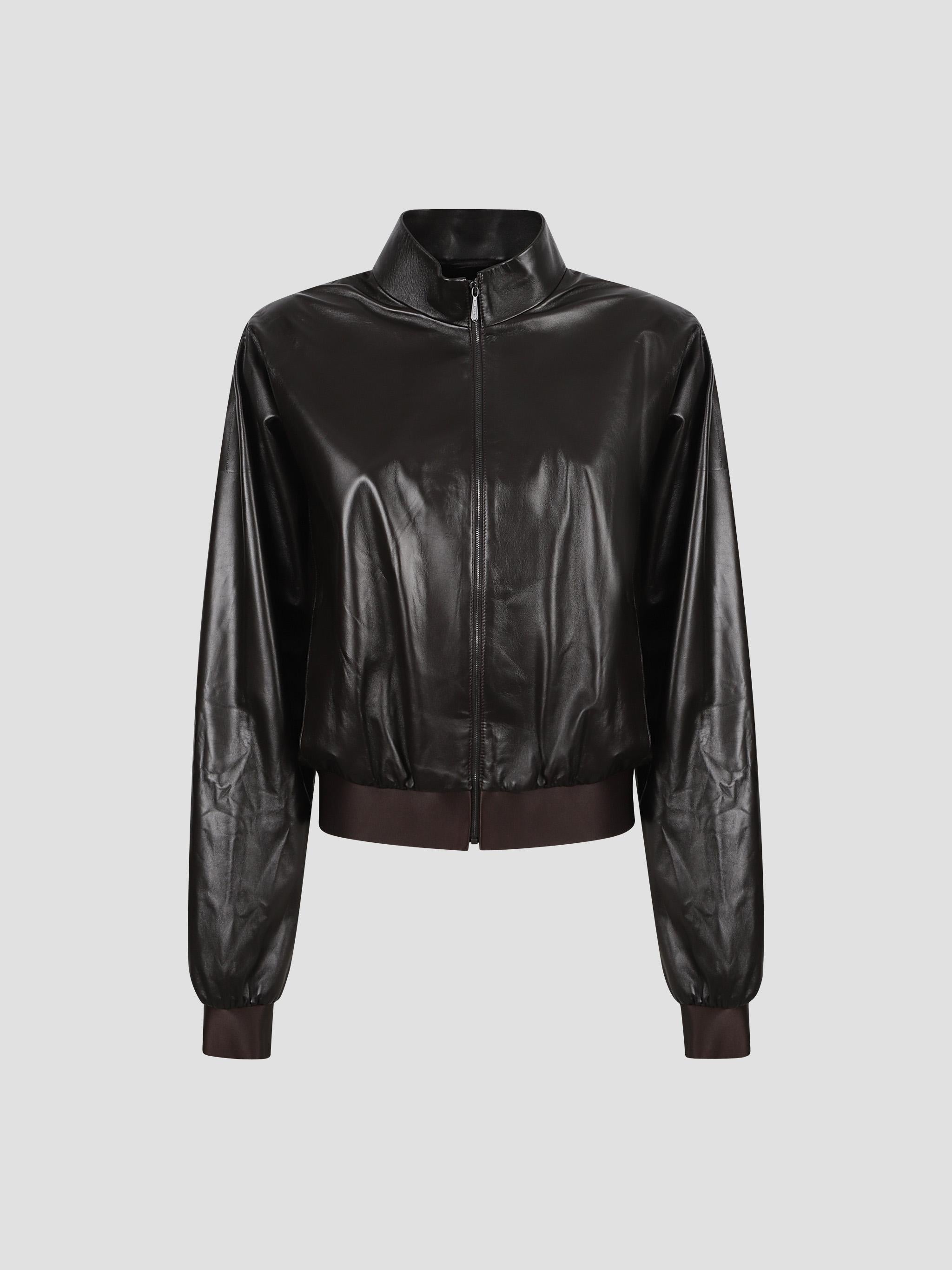 Soft Nappa Leather Bomber Jacket