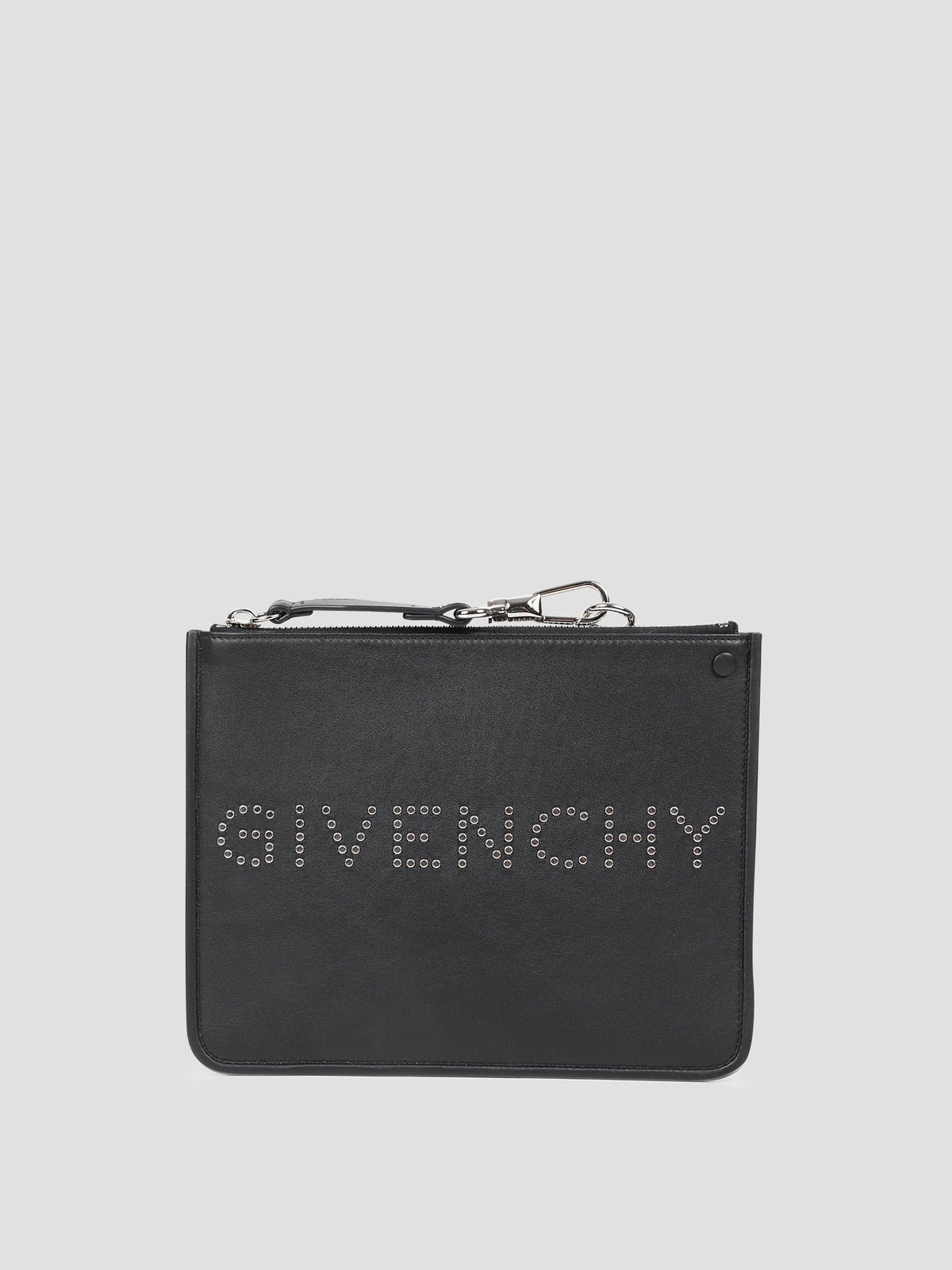 Large Zipped Leather Pouch Bag