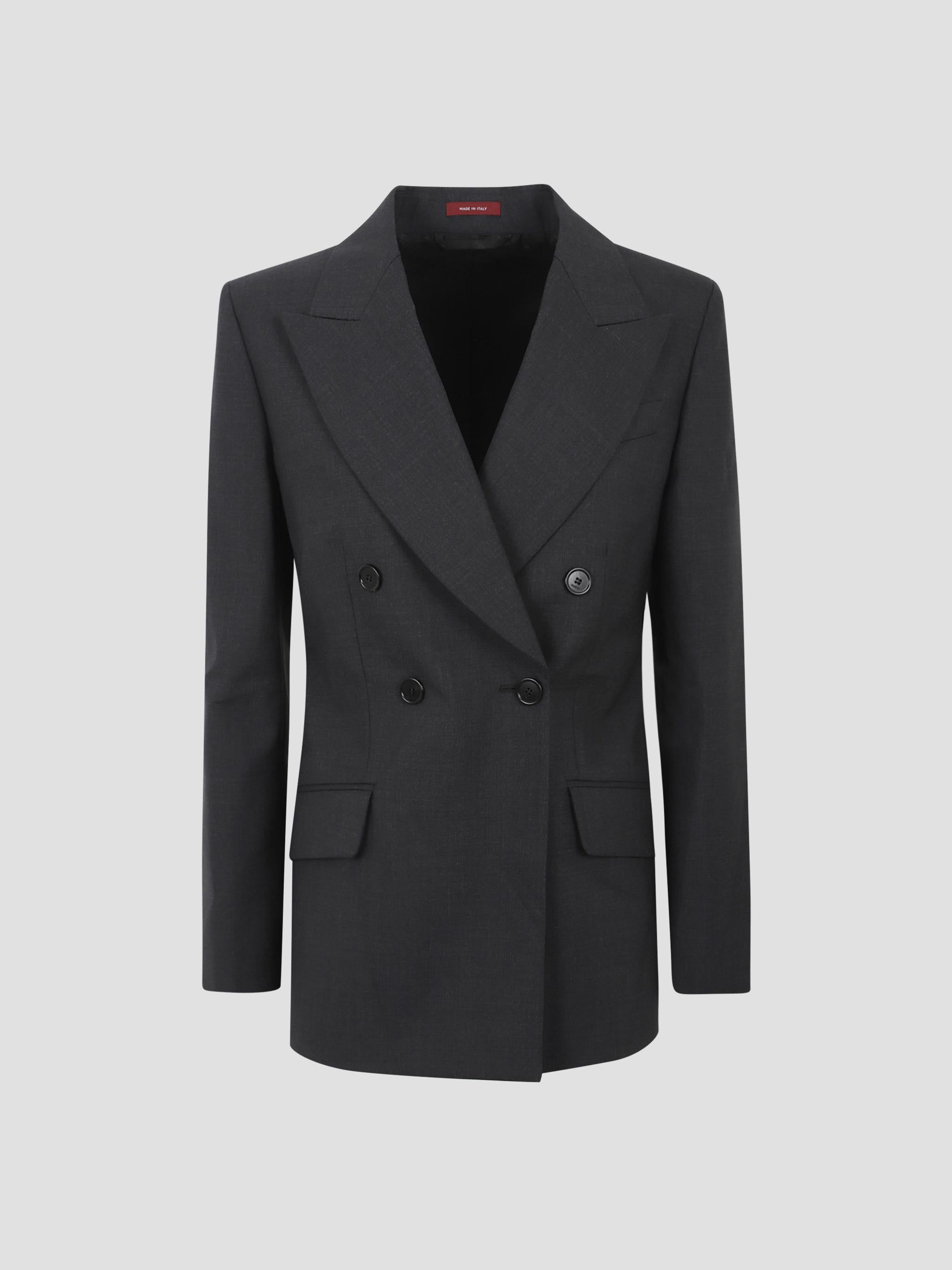 Double-Breasted Plain Wool Jacket