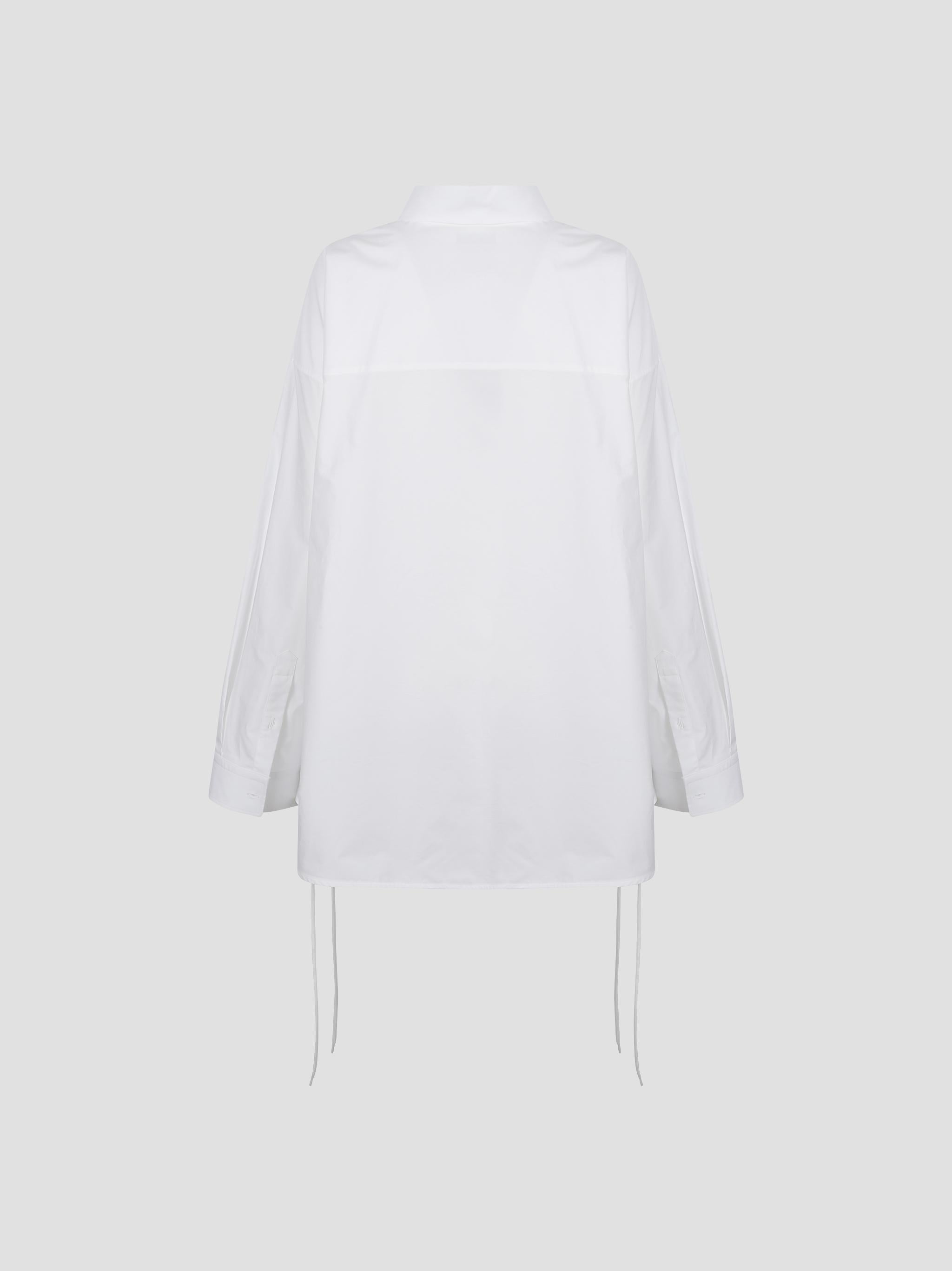 Lace-Up Cotton Shirt