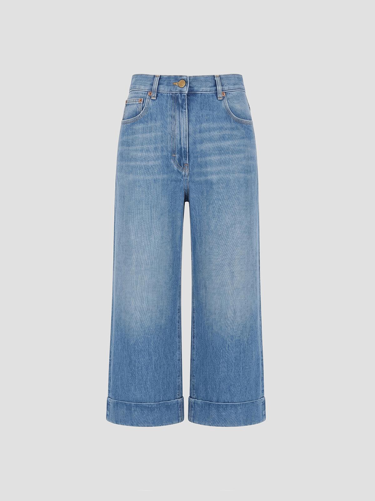 Denim Medium Blue Solid 5 Pockets Jeans