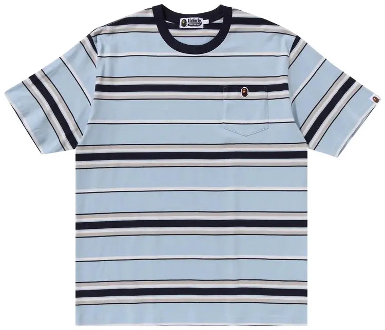 APE HEAD ONE POINT POCKET RELAXED FIT STRIPE TEE