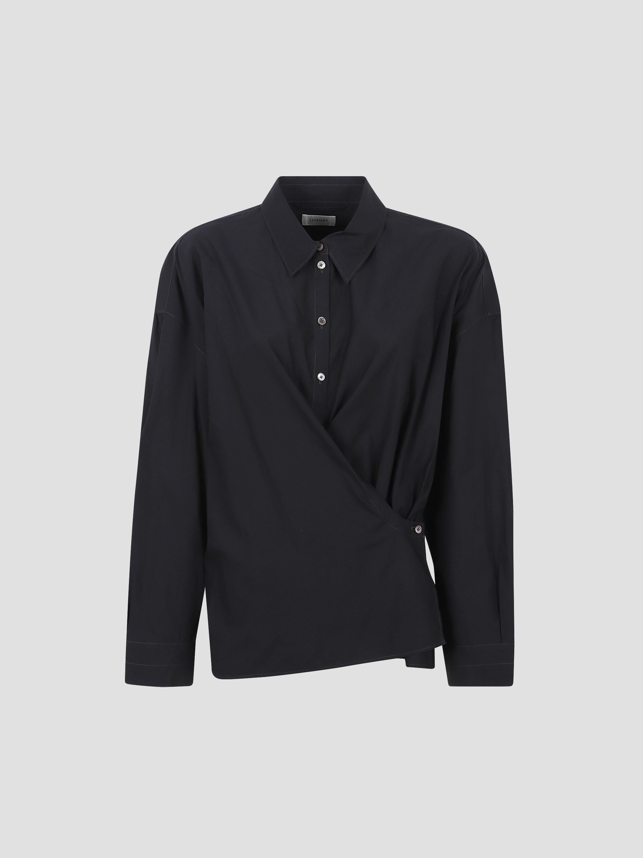 Straight Collar Twisted Shirt