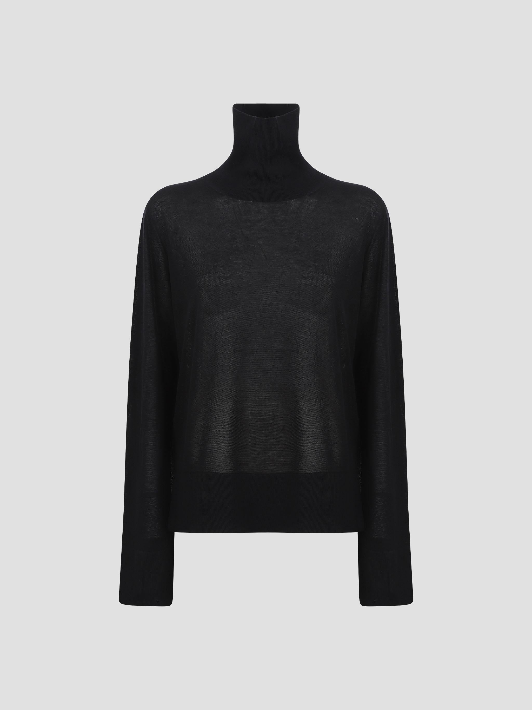 Slit Sleeve Turtleneck