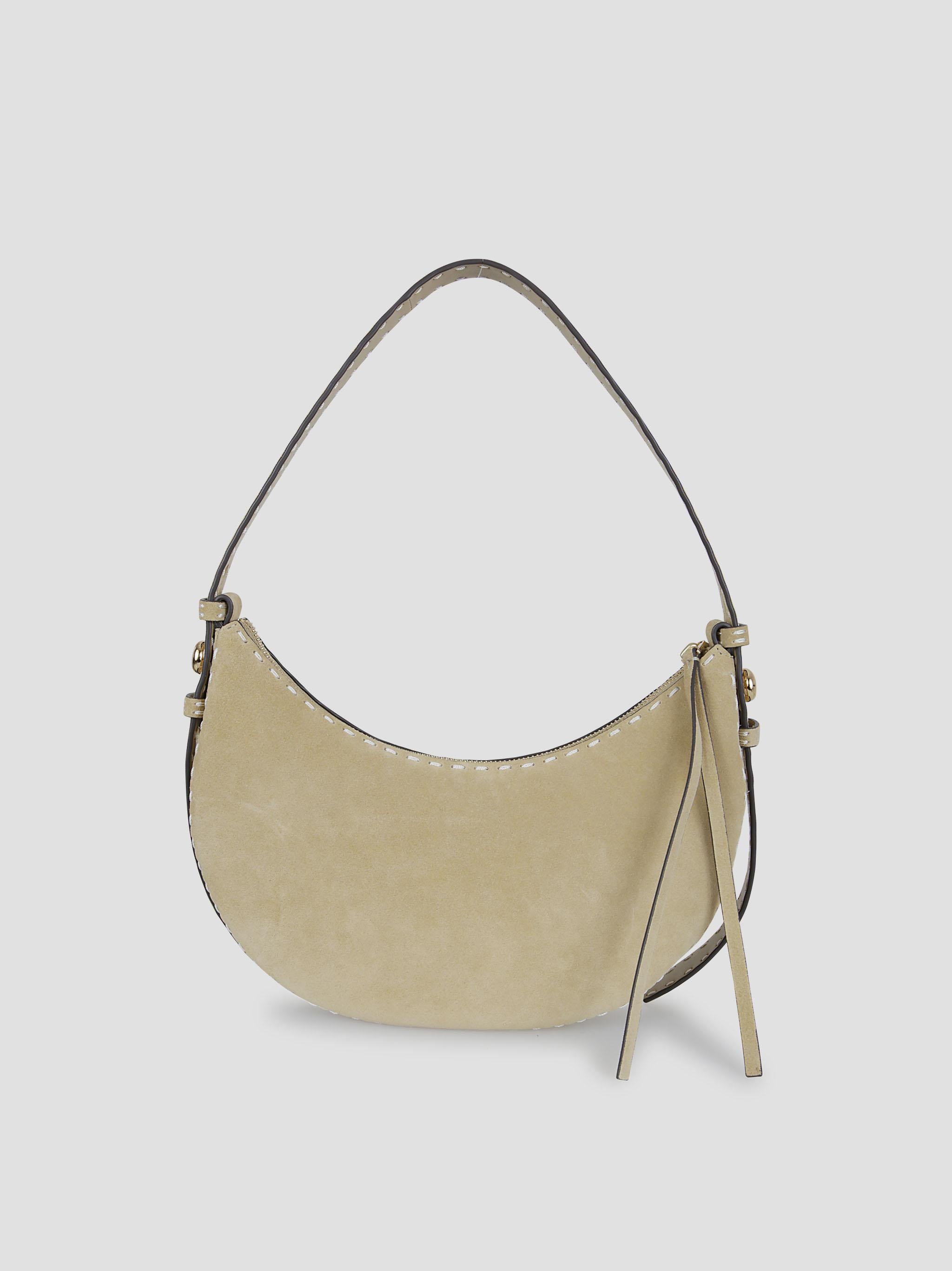 Romy Suede Pick Stitch Half Moon Bag