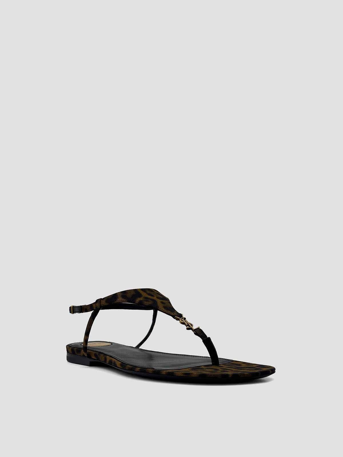 Cassandra Sandals In Leopard Grosgrain