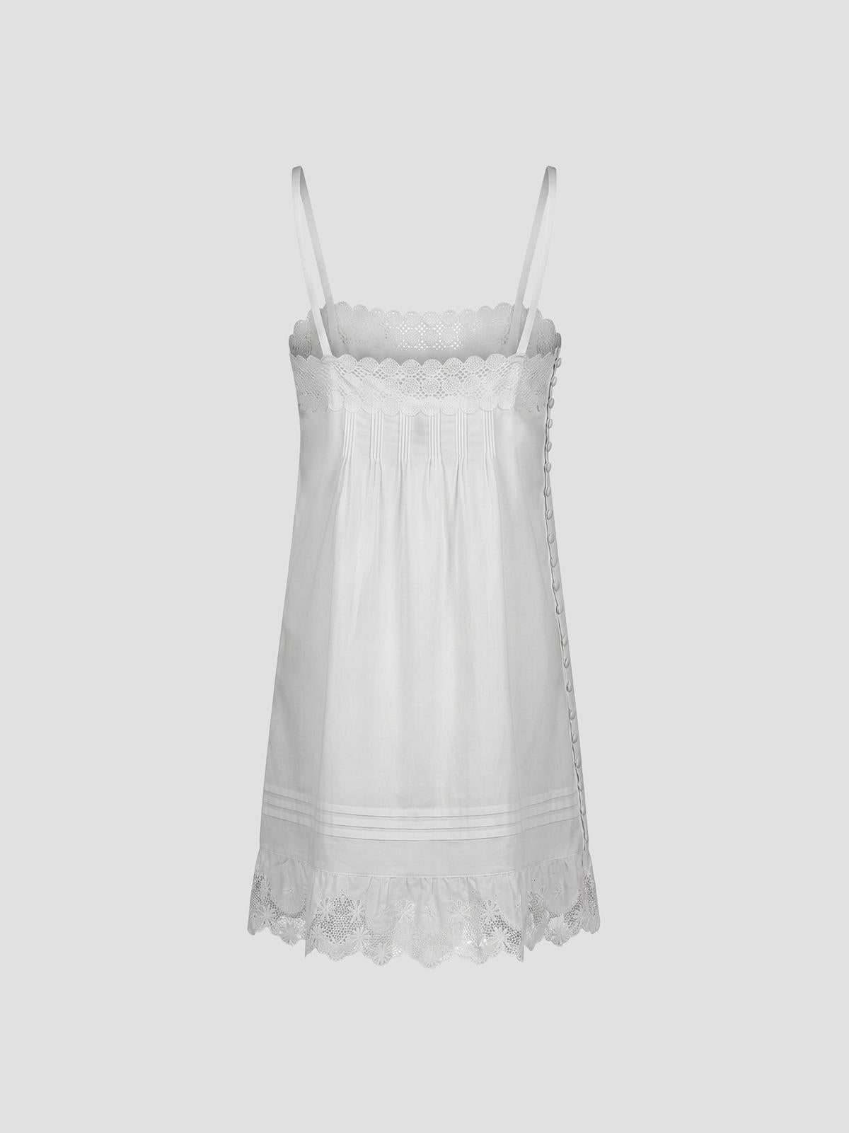 A-Line Dress In Embroidered Cotton Poplin