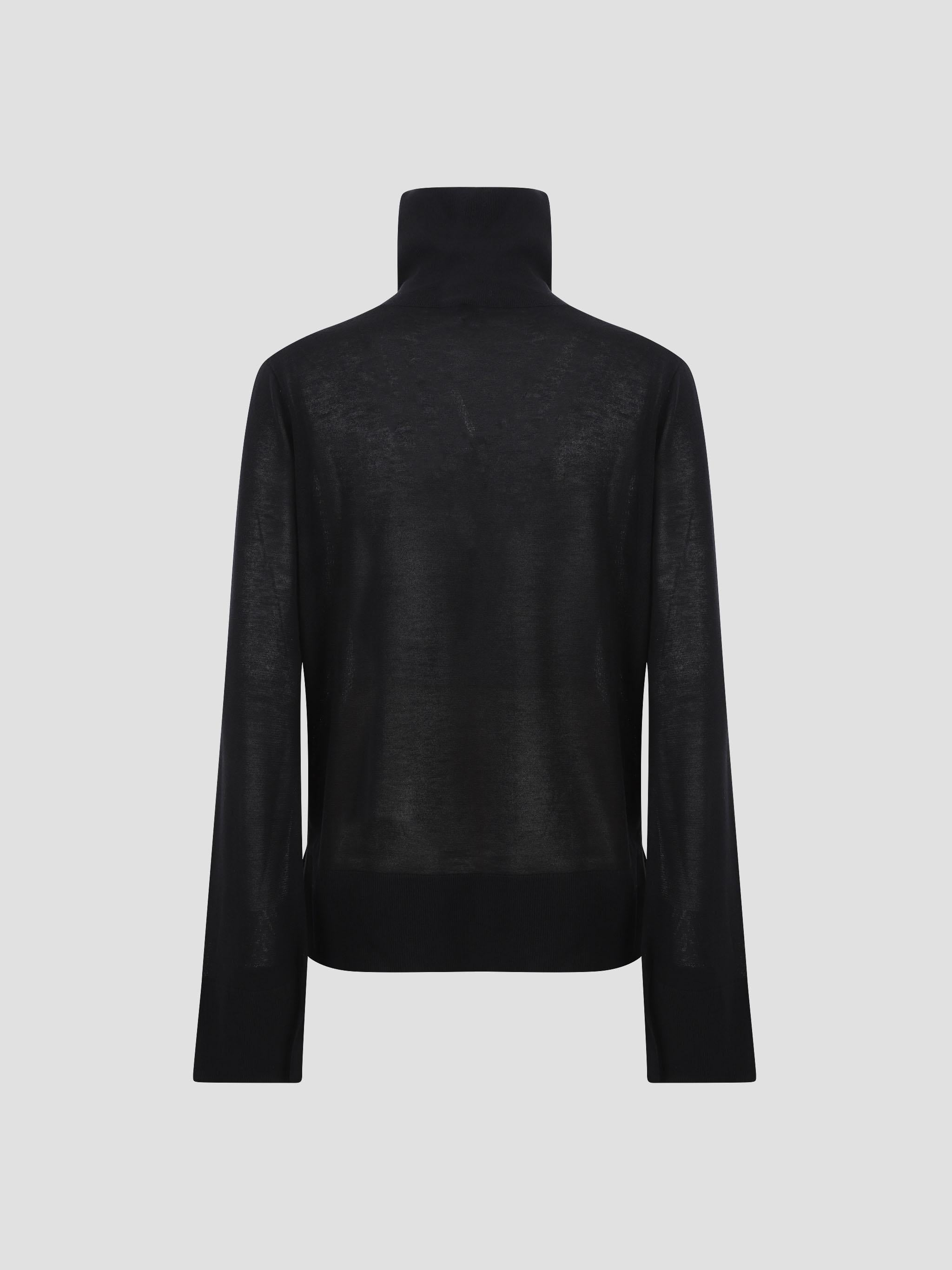 Slit Sleeve Turtleneck