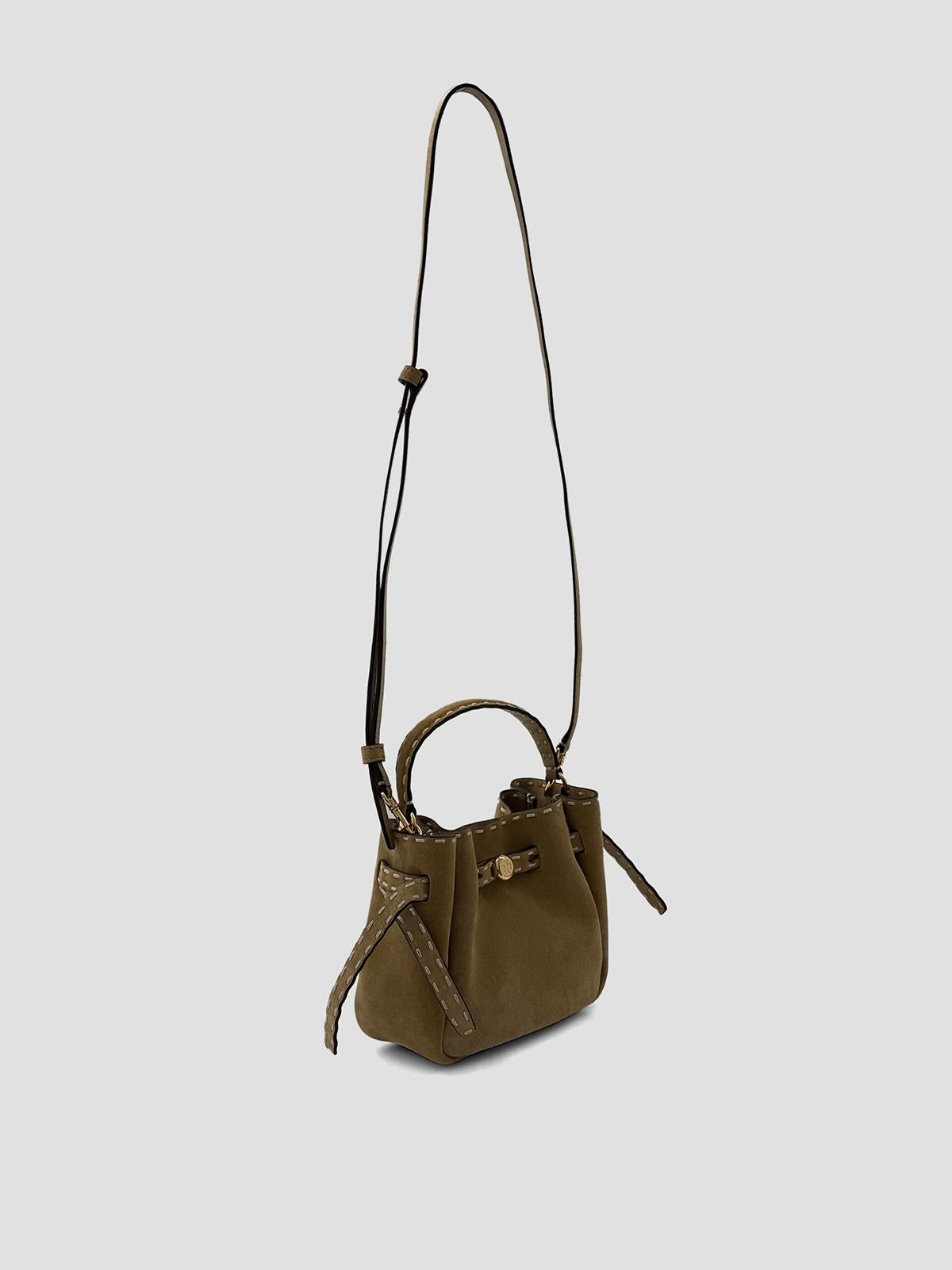 Romy Suede Pick Stitch Mini Bucket Bag
