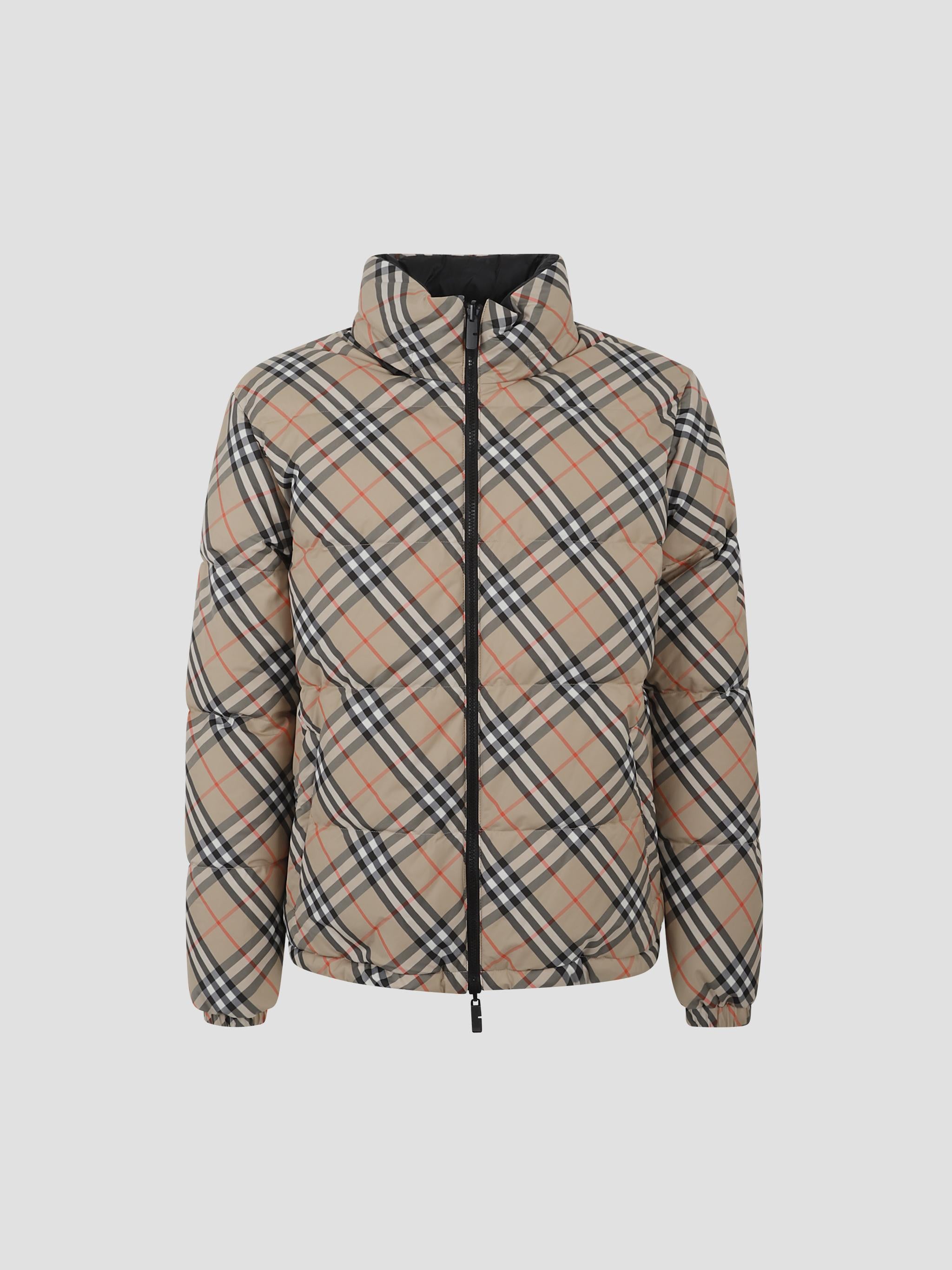 Checked Reversible Down Jacket