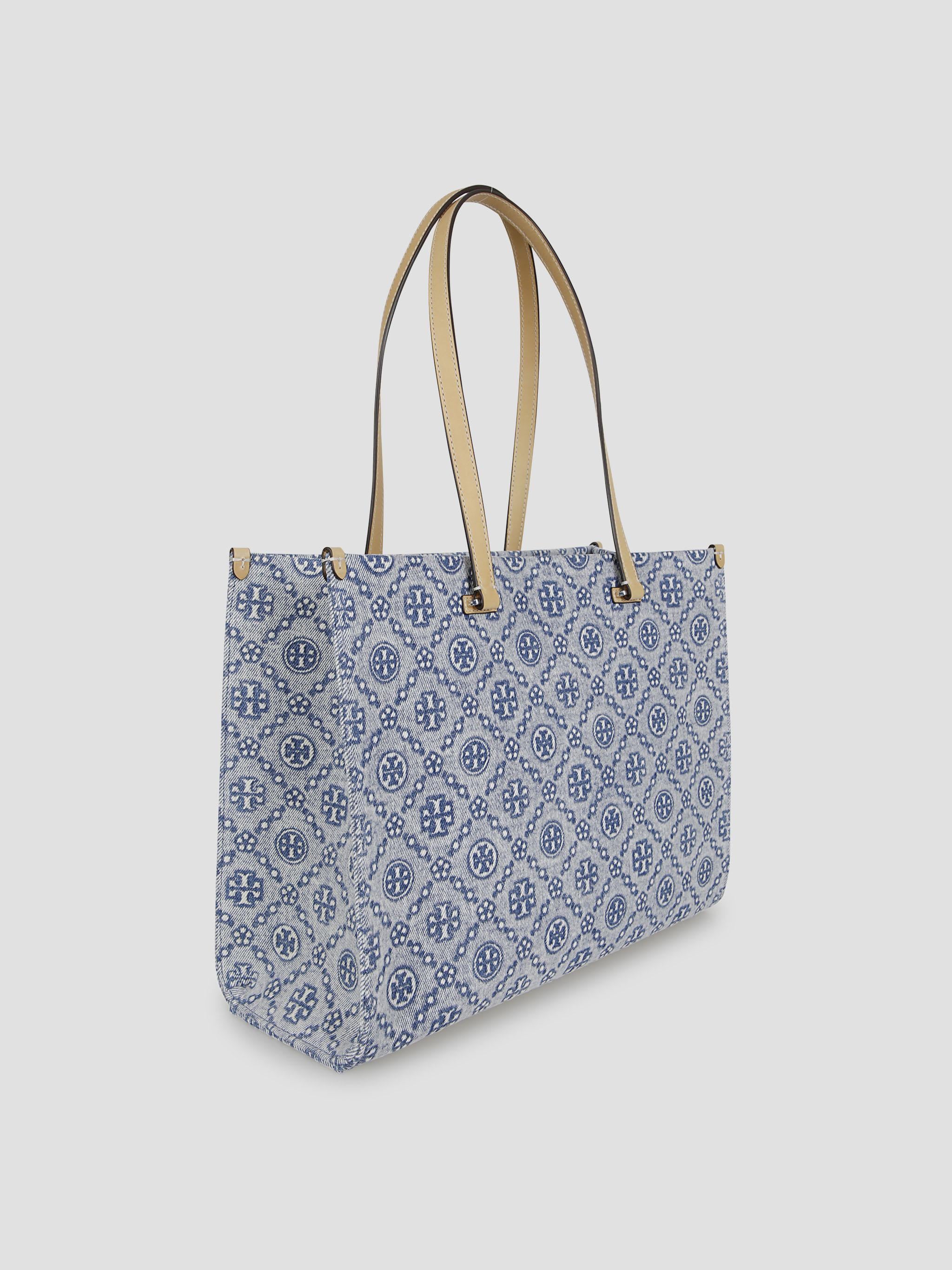 T Monogram Denim Tote