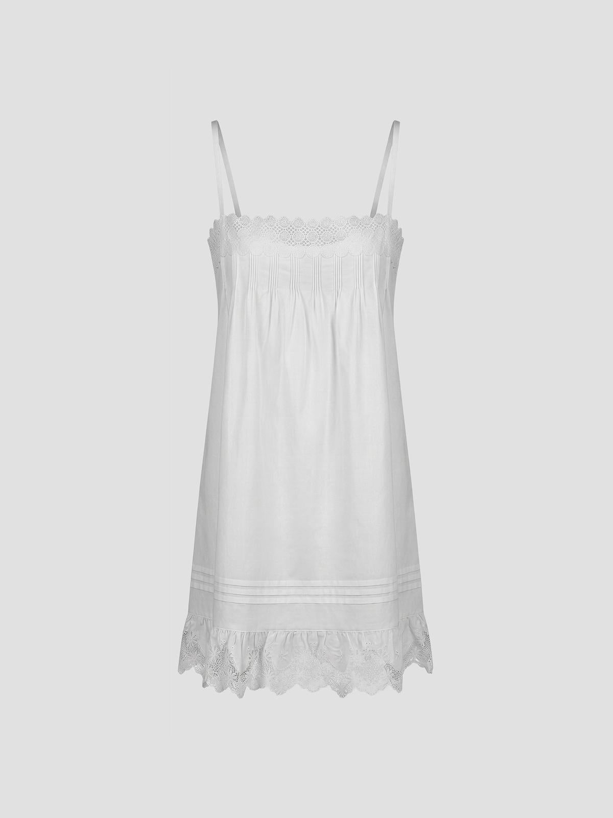 A-Line Dress In Embroidered Cotton Poplin