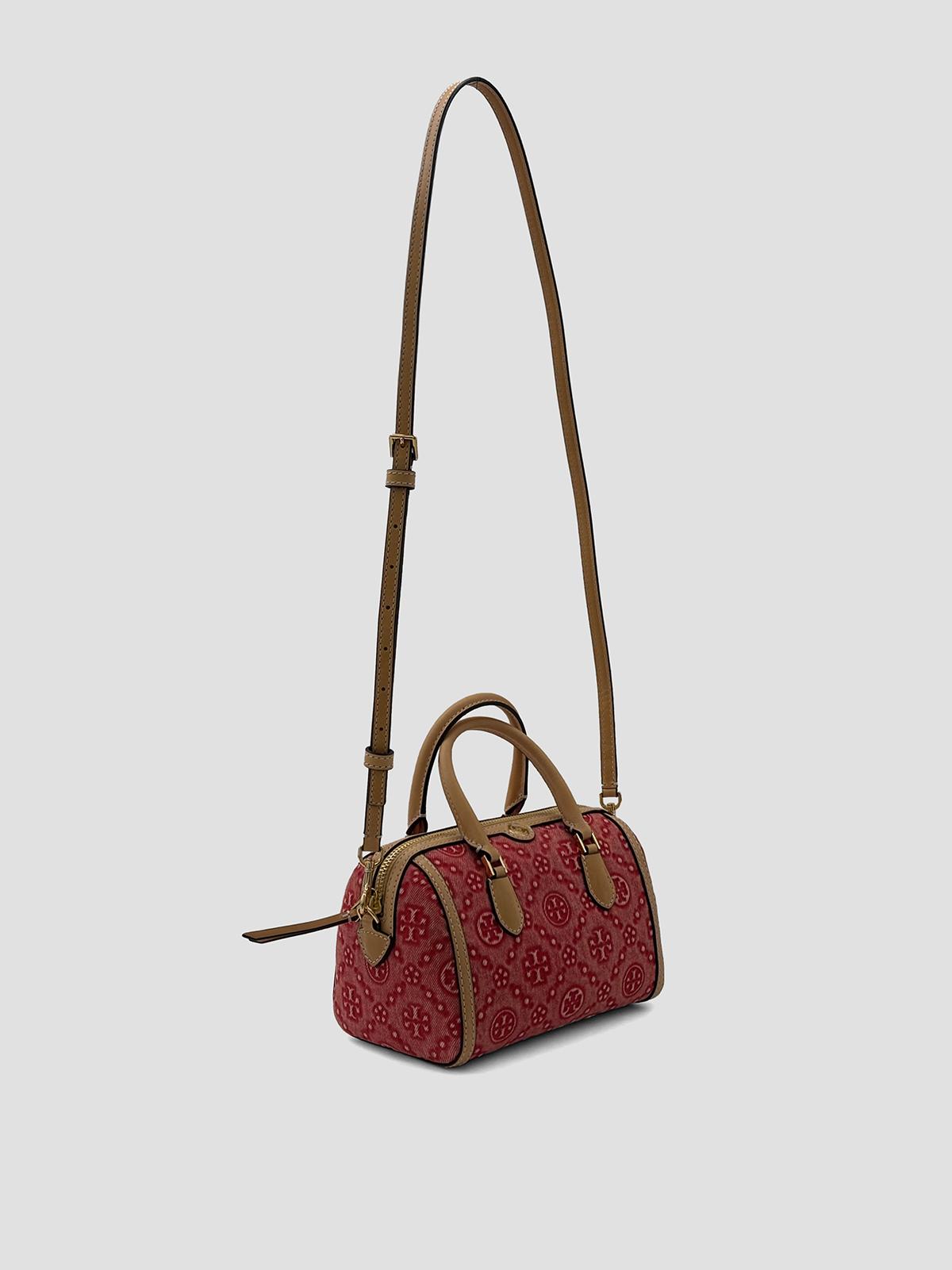 T Monogram Denim Petite Barrel Bag