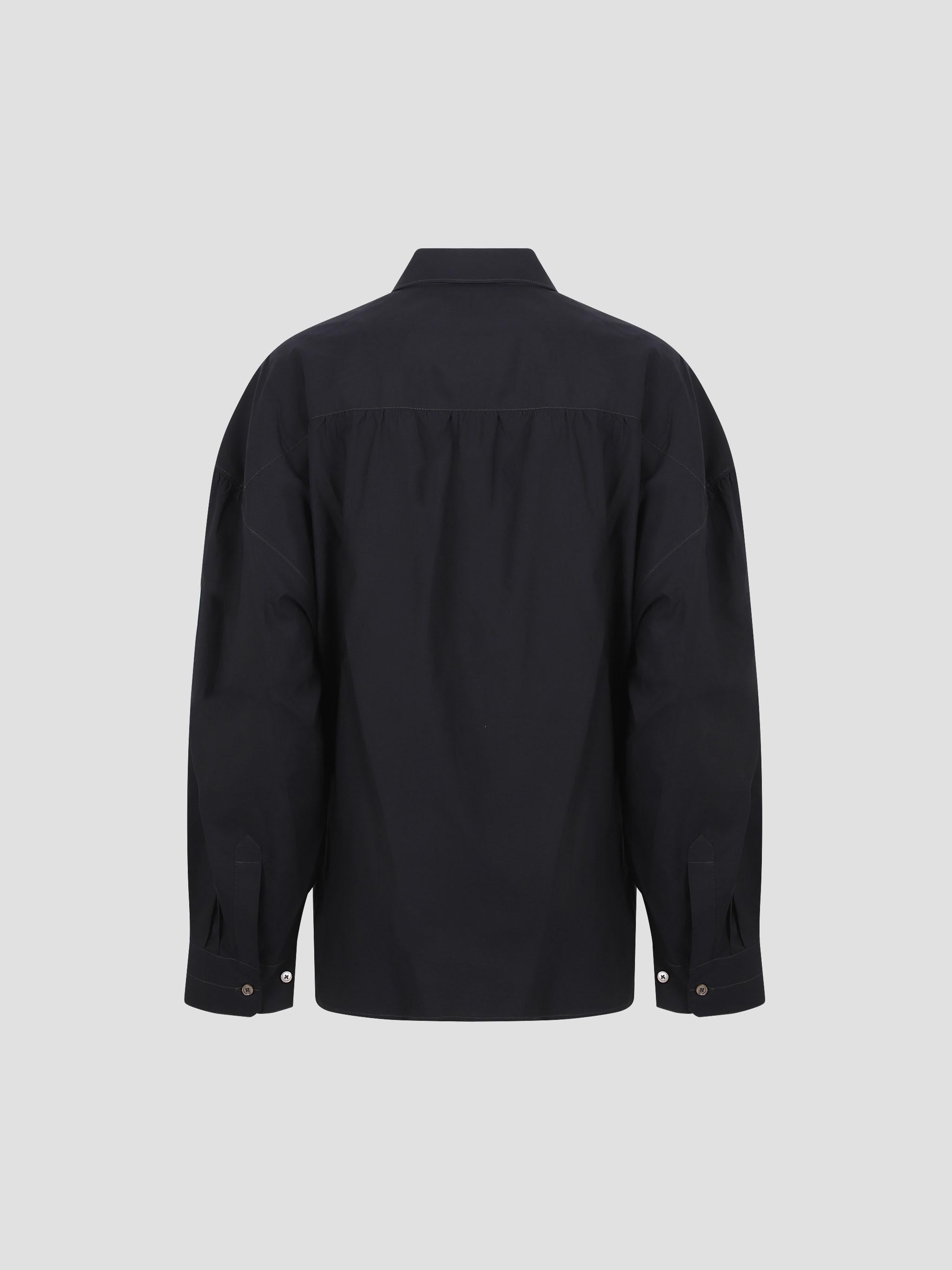 Straight Collar Twisted Shirt