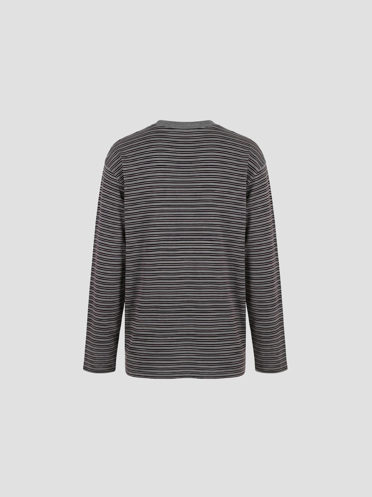 Soft Smooth Wool Stripe Jersey L/S Tee