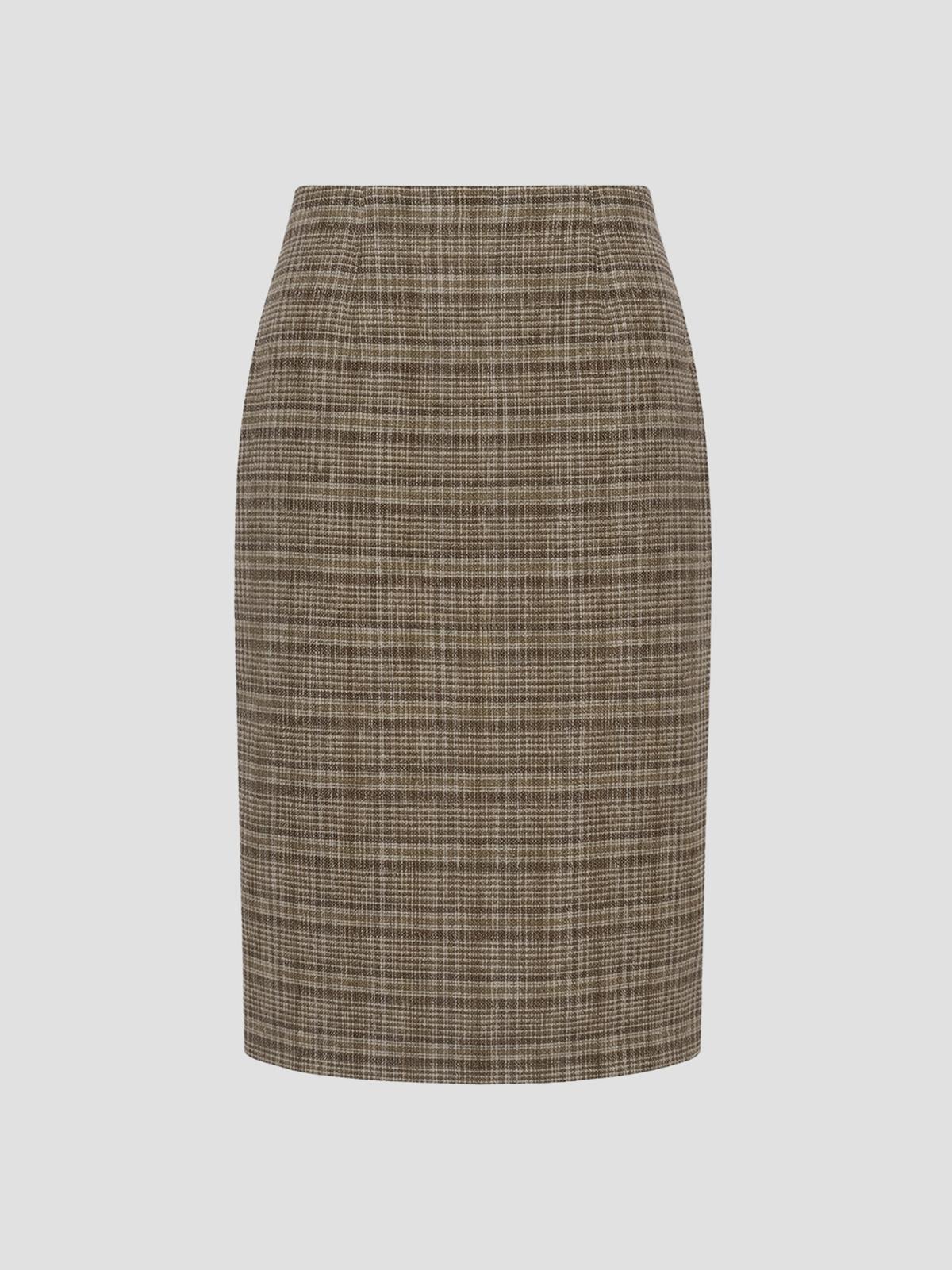 Check Wrap Skirt
