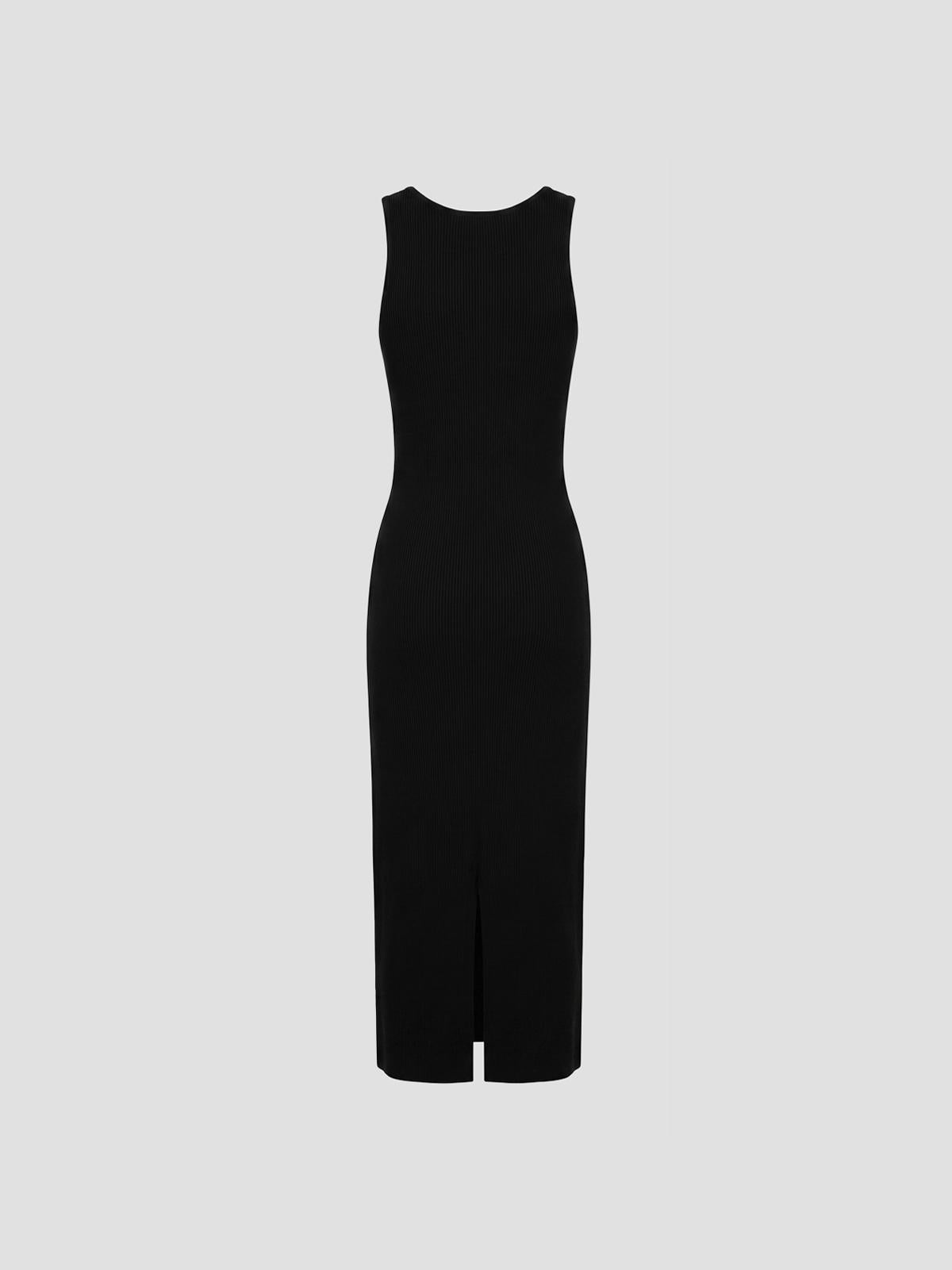 High Gauge Tuck Rib Knit Dress