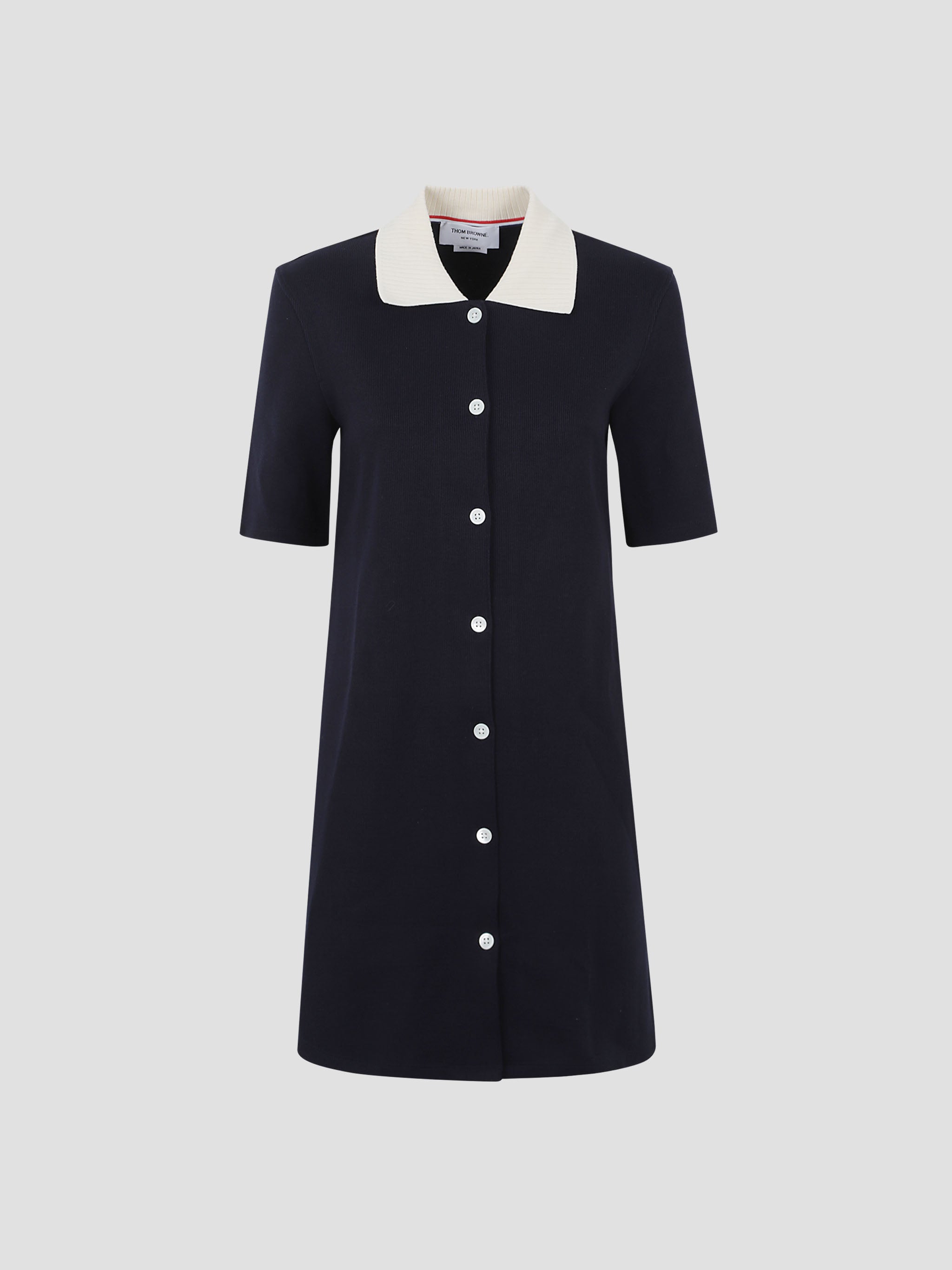 Short Sleeve Polo Dress W/ Contrast Rib Trim