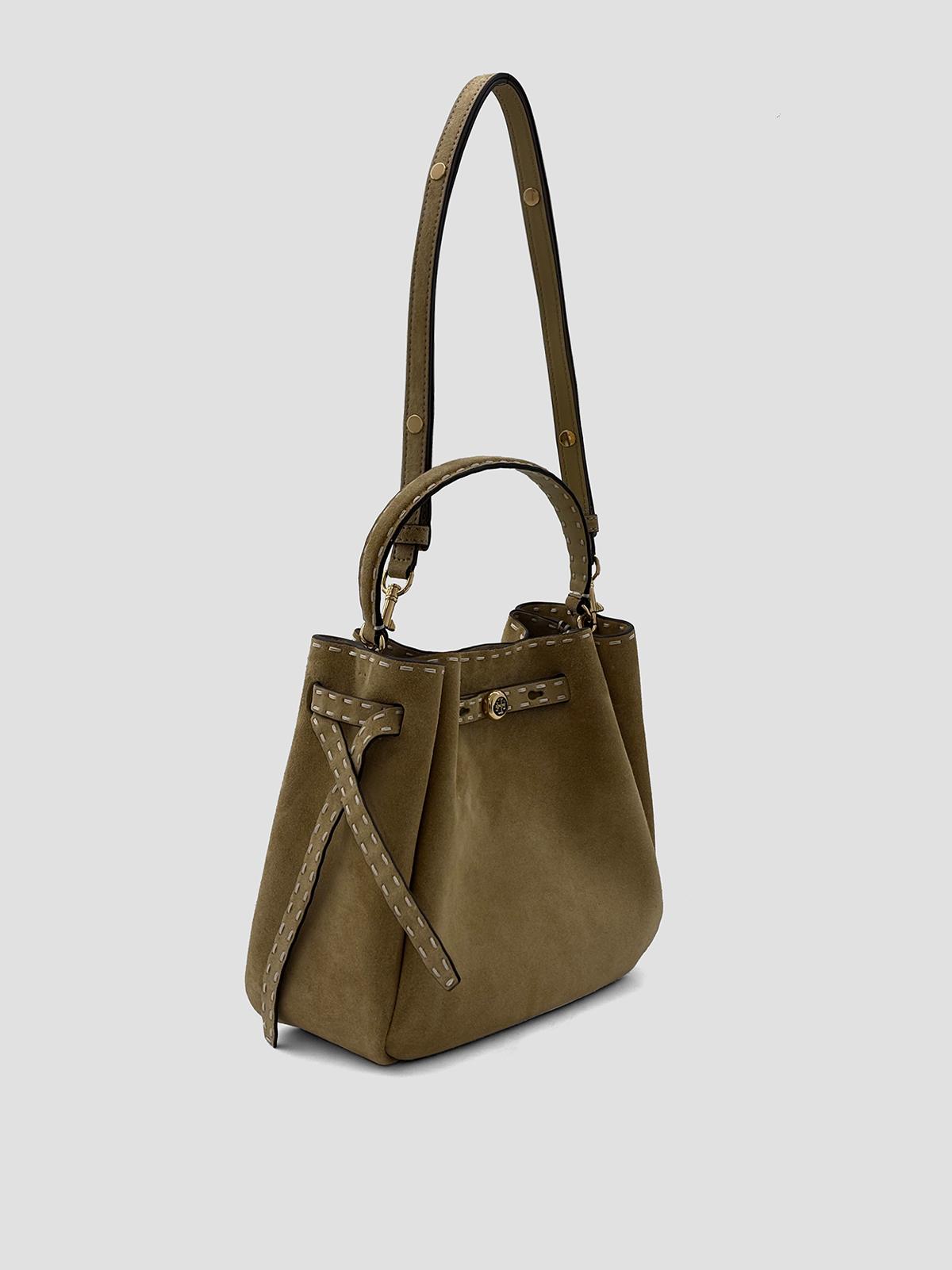 Romy Suede Pick Stitch Bucket Bag