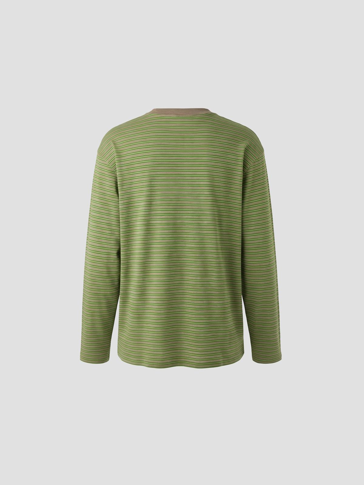Soft Smooth Wool Stripe Jersey L/S Tee