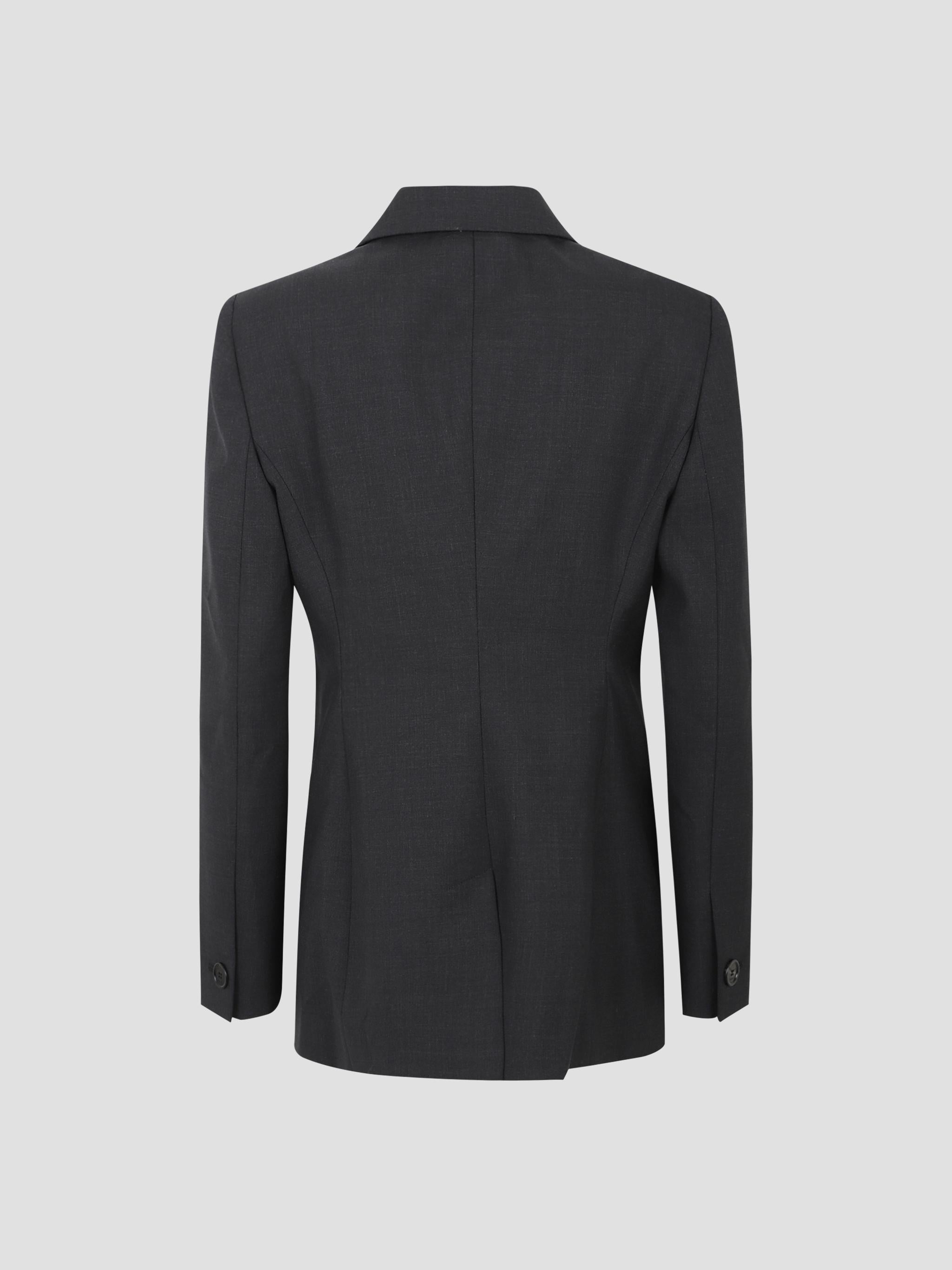 Double-Breasted Plain Wool Jacket