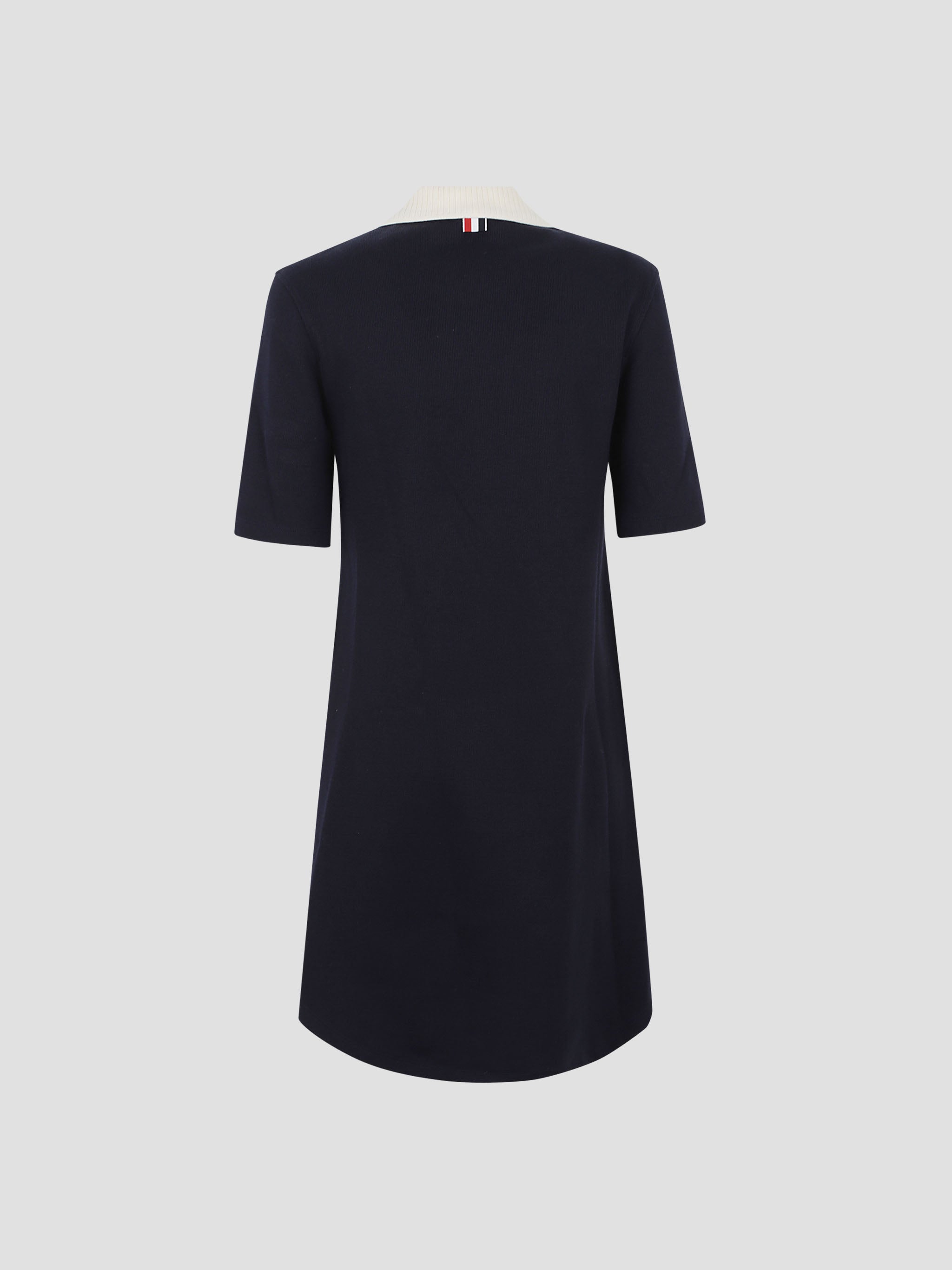 Short Sleeve Polo Dress W/ Contrast Rib Trim